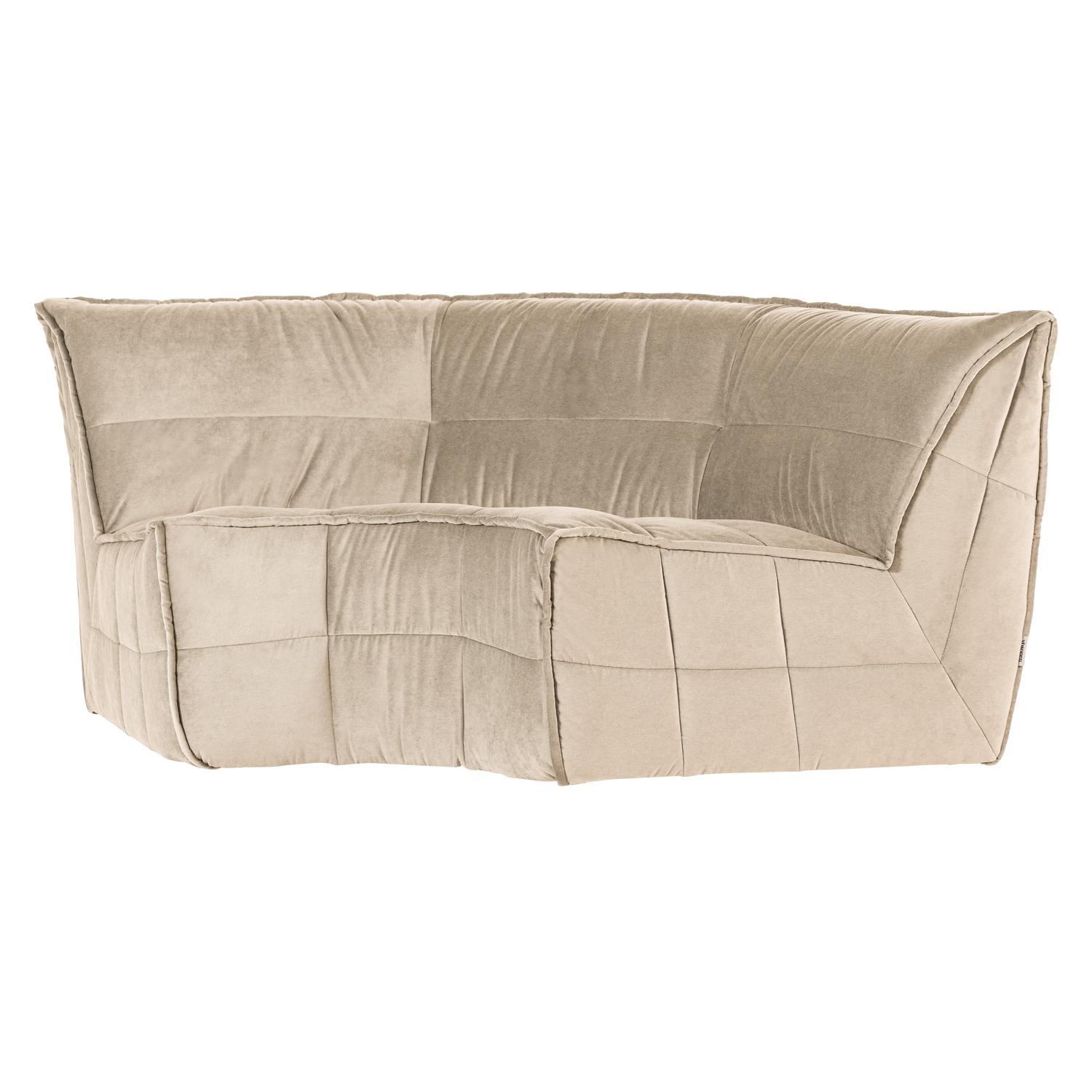 Sofa aksamitna CLUSTER - moduł narożny piaskowy