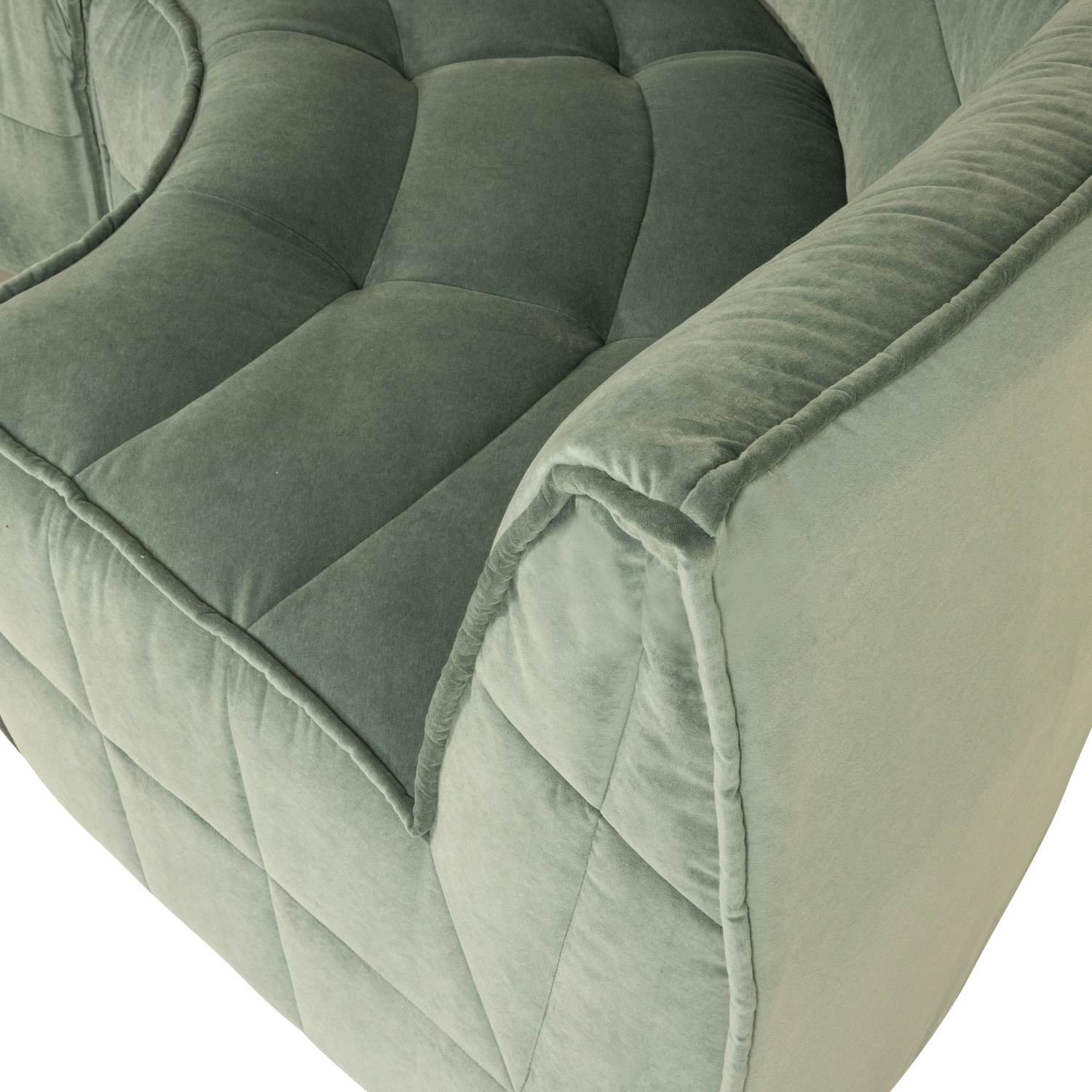 Sofa aksamitna CLUSTER - moduł narożny pistacjowy