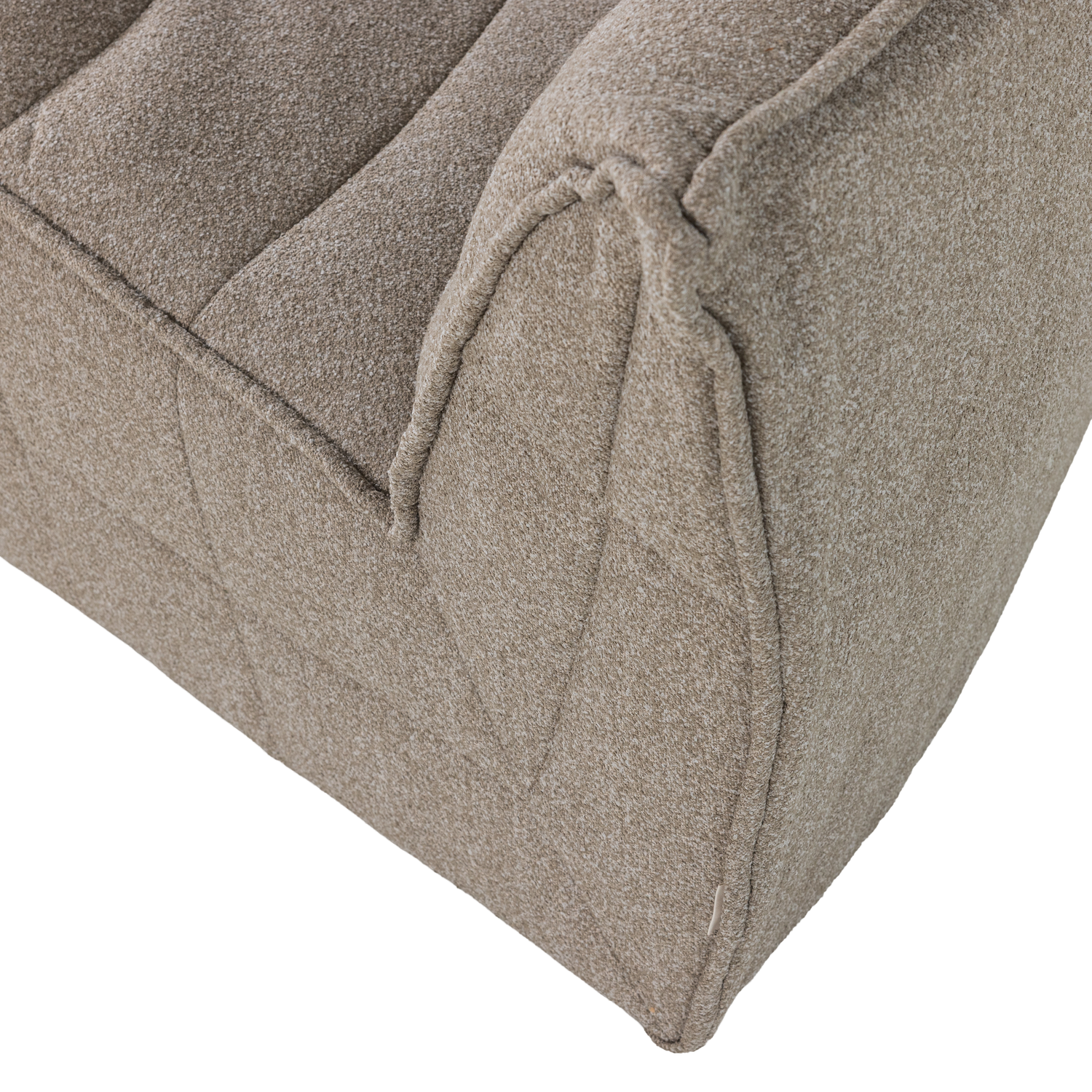 Sofa CLUSTER - moduł narożny beżowy bouclé