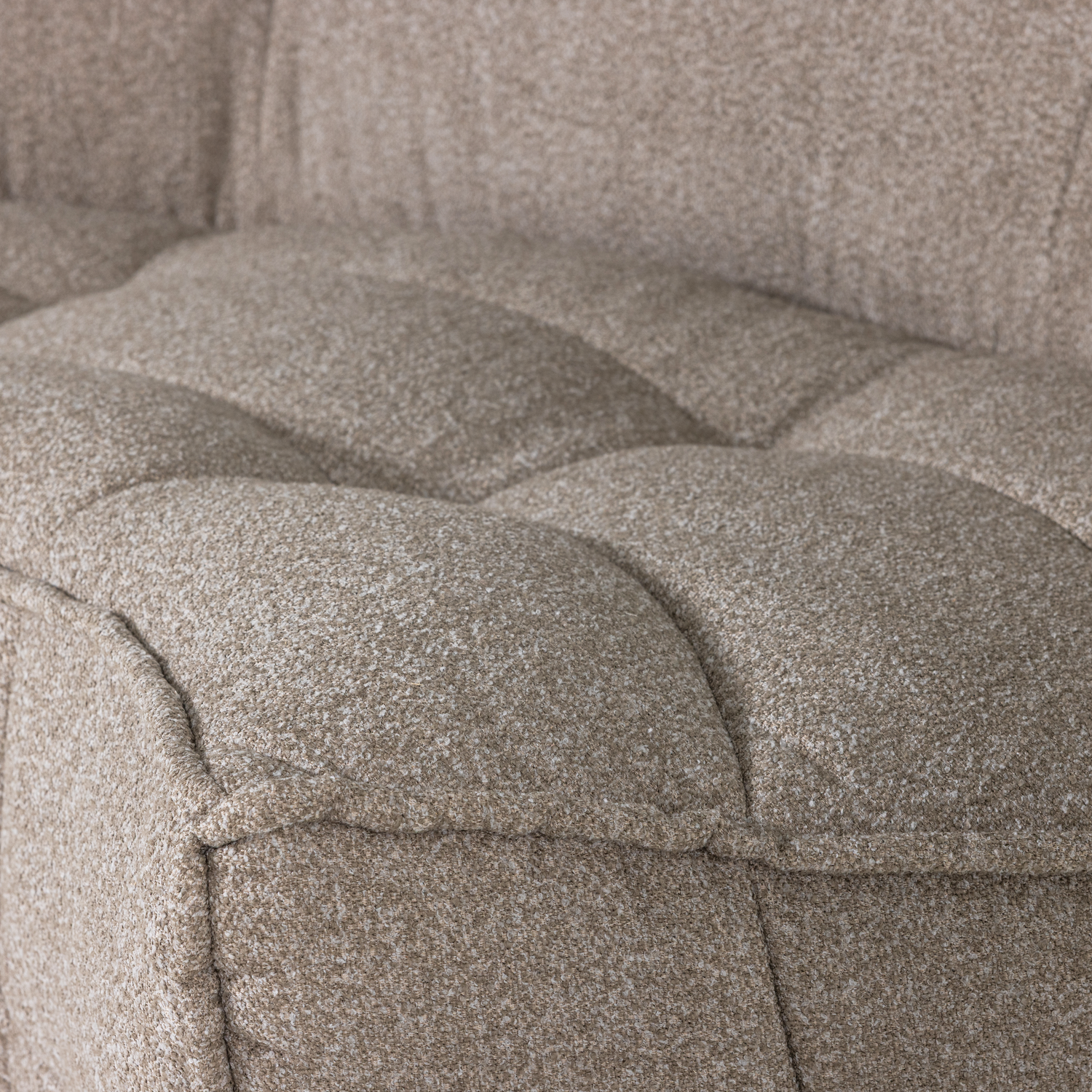 Sofa CLUSTER - moduł narożny beżowy bouclé