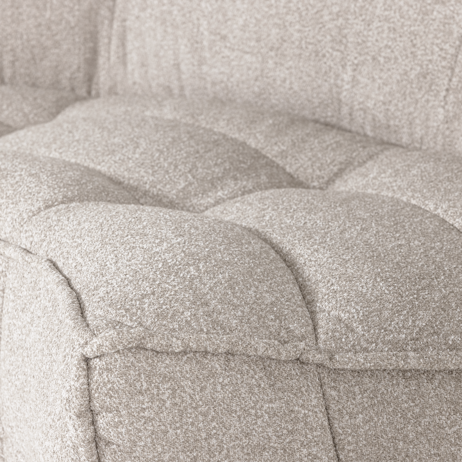 Sofa CLUSTER - Eckmodul sandfarbener Bouclé