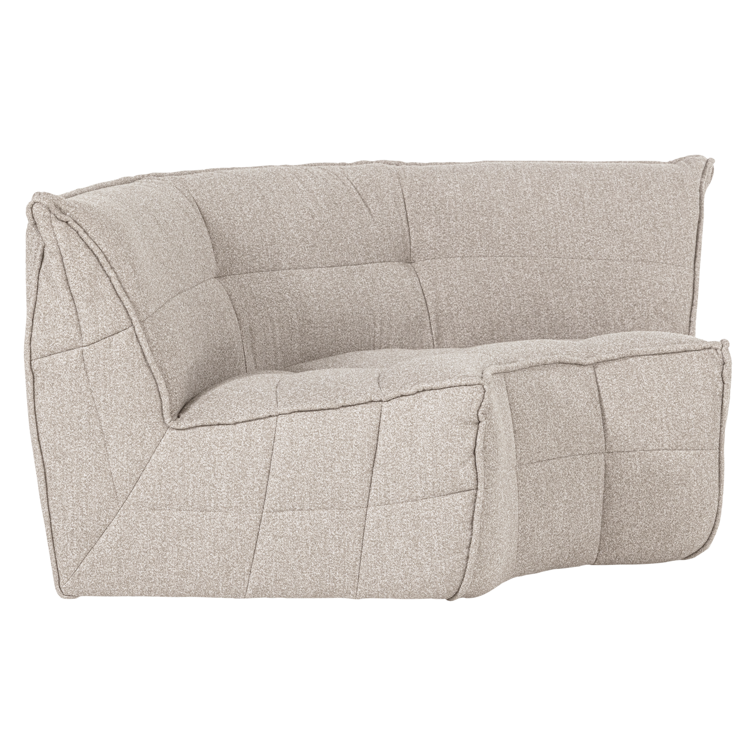 Sofa CLUSTER - Eckmodul sandfarbener Bouclé