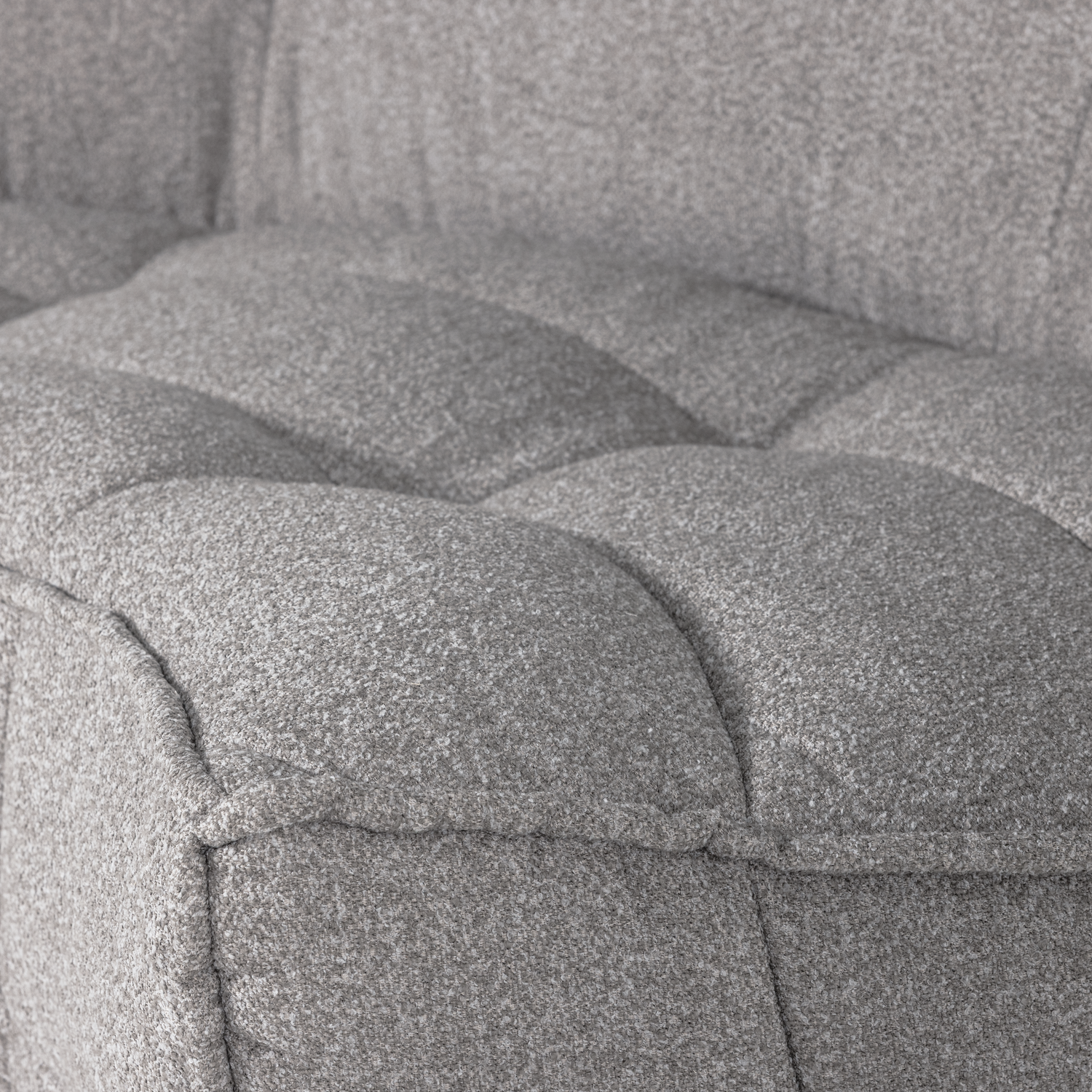 Sofa CLUSTER - moduł narożny szary bouclé