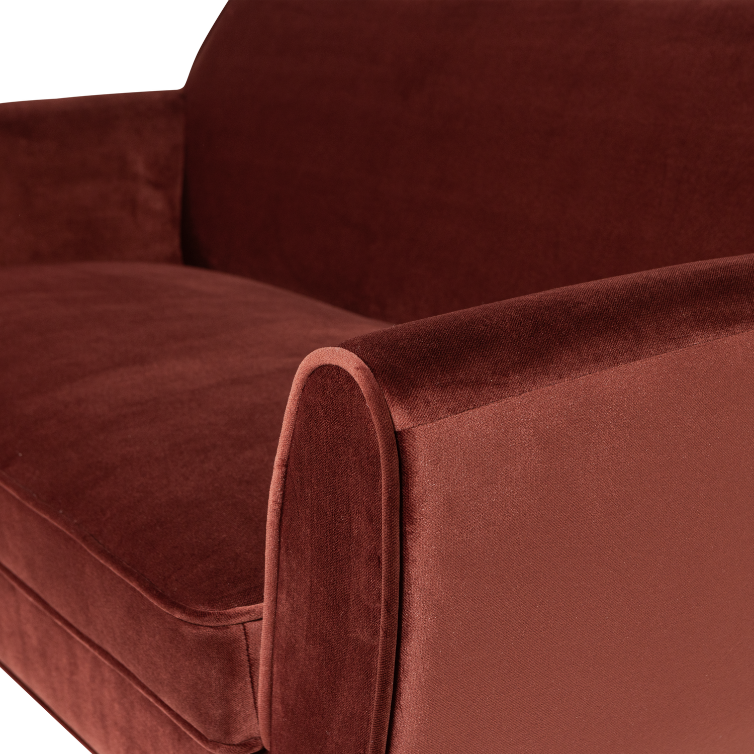 Burgundy Velvet 2-Seater Sofa ROCCO