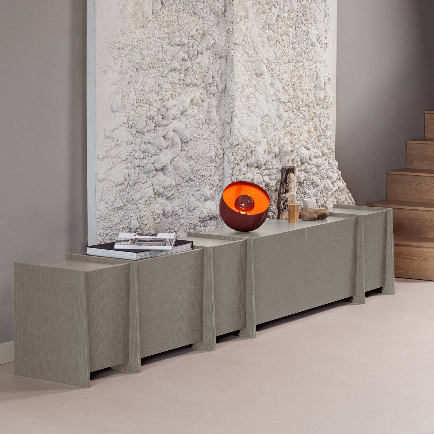 Szafka RTV BROCK ciepły szary