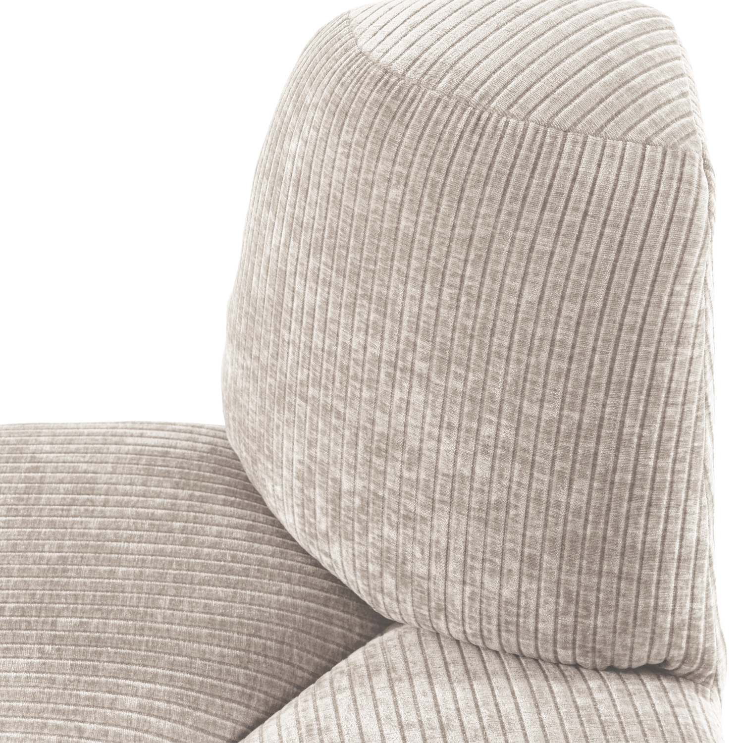 Sofa modułowa MOJO - element narożny zaokrąglony ecru sztruks