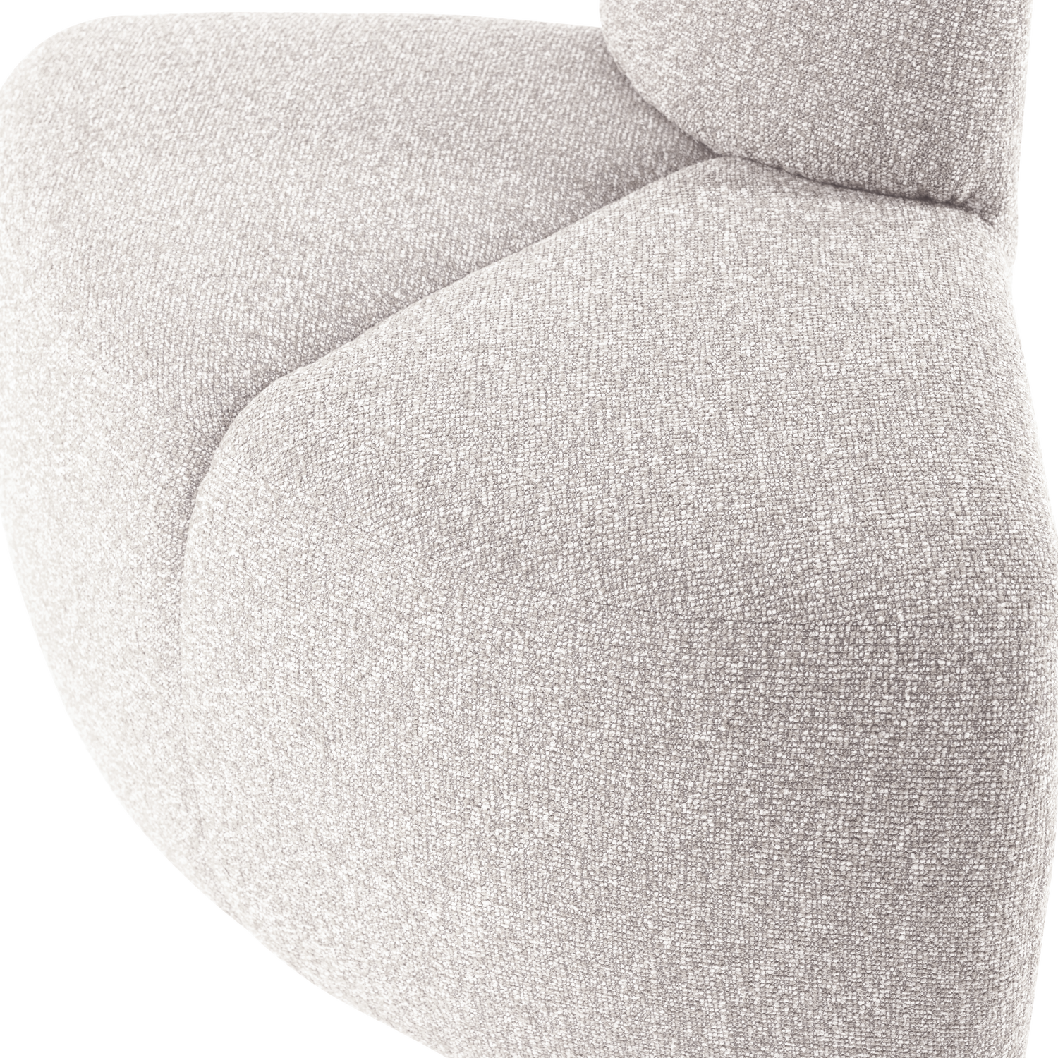 Sofa modułowa MOJO BENCH - element narożny zaokrąglony ecru bouclé