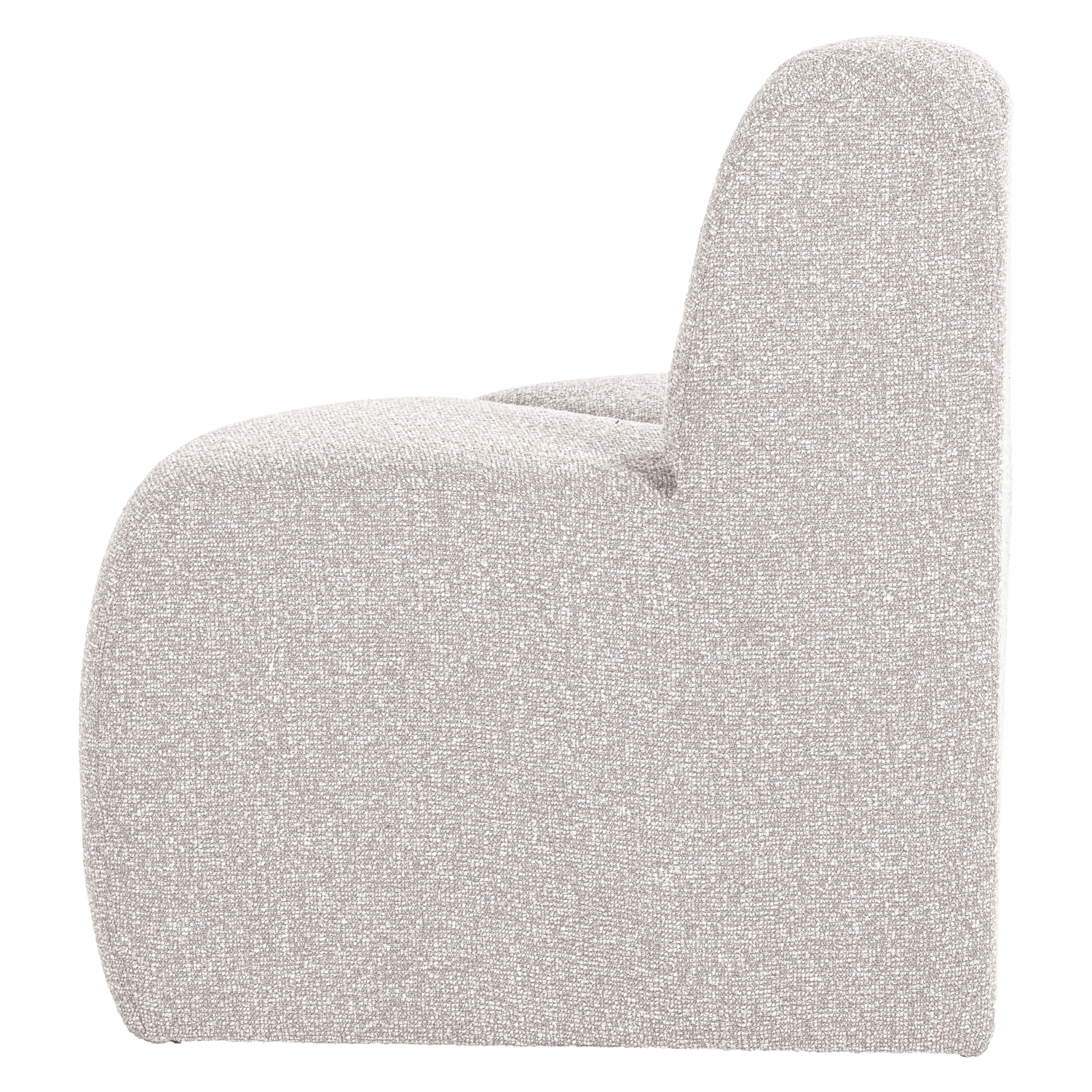 Sofa modułowa MOJO BENCH - element narożny zaokrąglony ecru bouclé