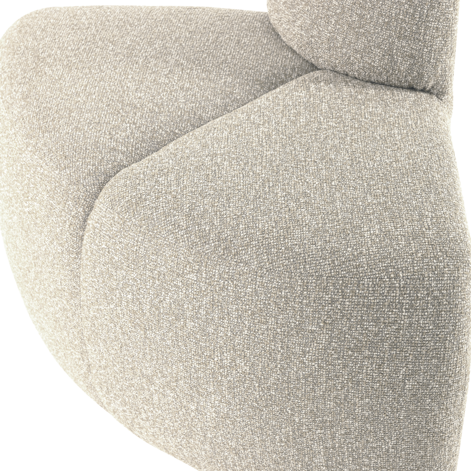 Sofa modulare MOJO BENCH - abgerundetes Eckelement in beigem Bouclé