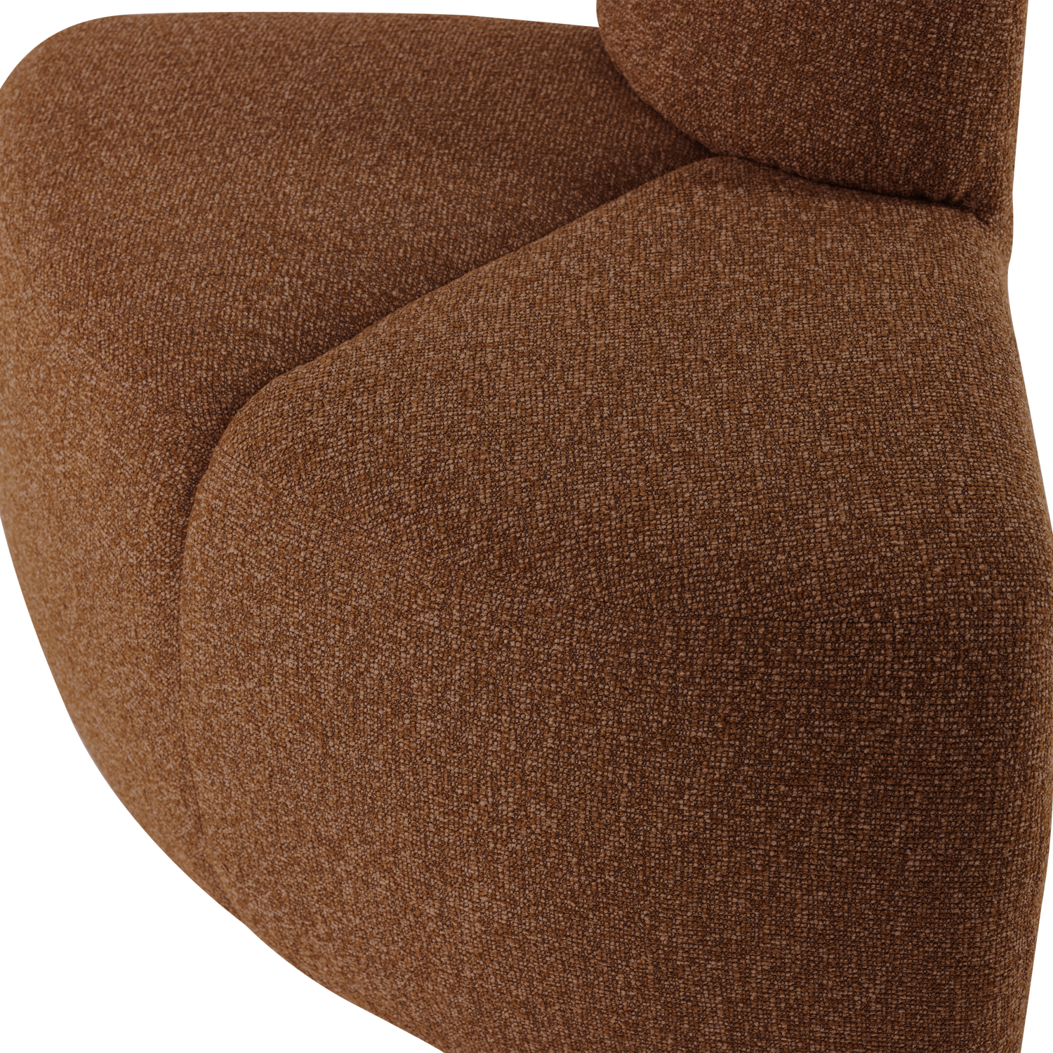 MOJO BENCH Modular Sofa - Rounded Corner Element in Brick Brown Bouclé