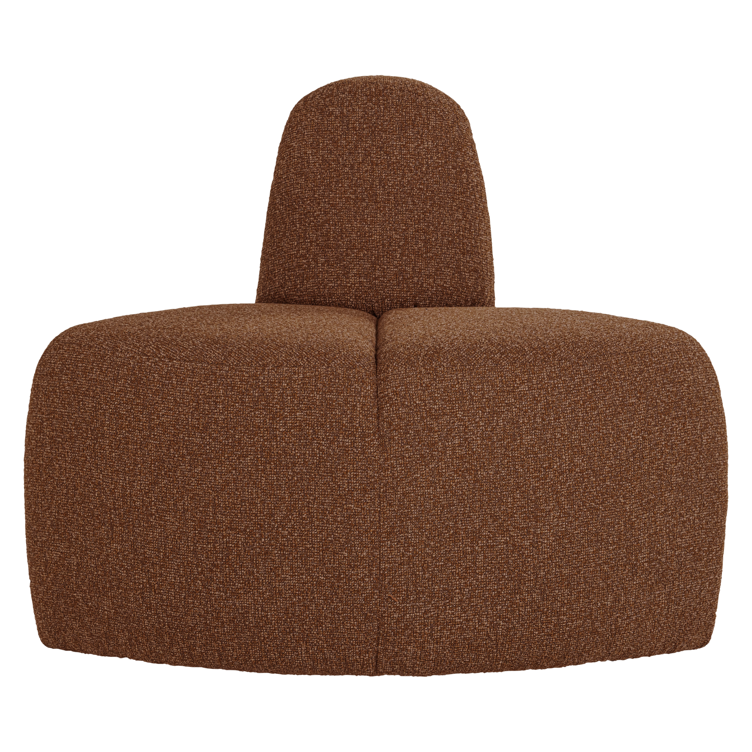 MOJO BENCH Modular Sofa - Rounded Corner Element in Brick Brown Bouclé