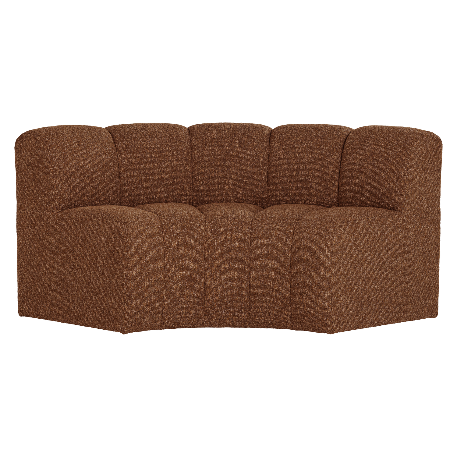 MOJO Modular Sofa - Curved Corner Element in Brick Brown Bouclé