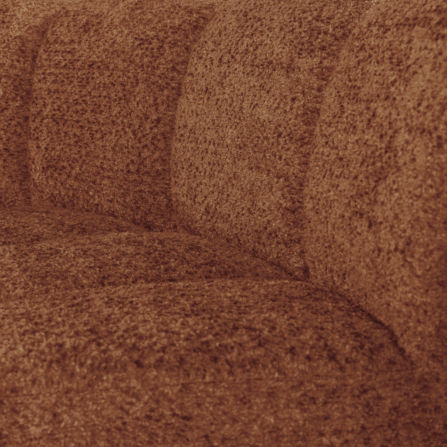 Sofa modułowa MOJO BENCH - element narożny półokrągły rdzawy brązowy baranek