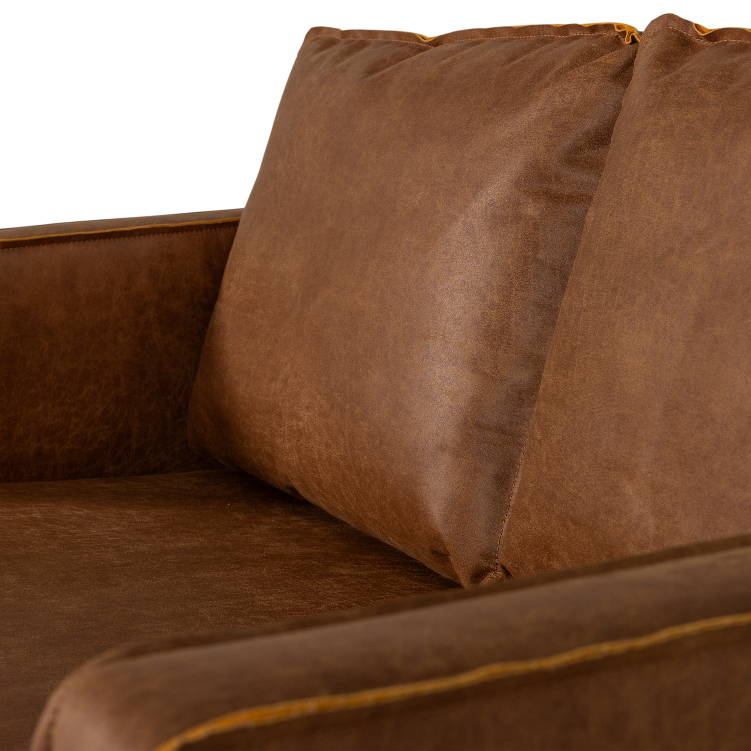 Sofa 2-osobowa RODEO koniakowa skóra ekologiczna – Woood
