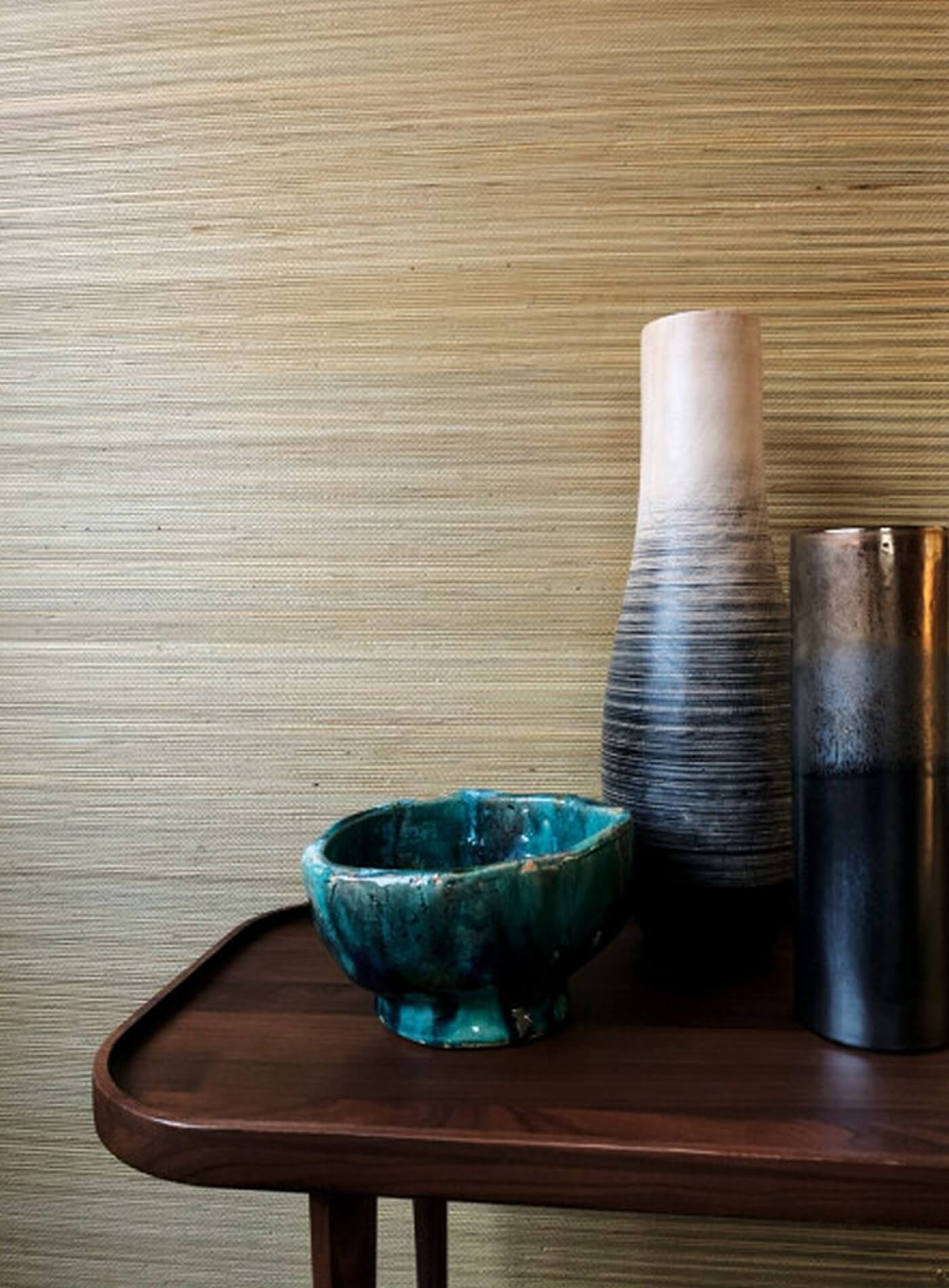 Natural structural wallpaper made of seagrass SEAGRASS - tobacco brown