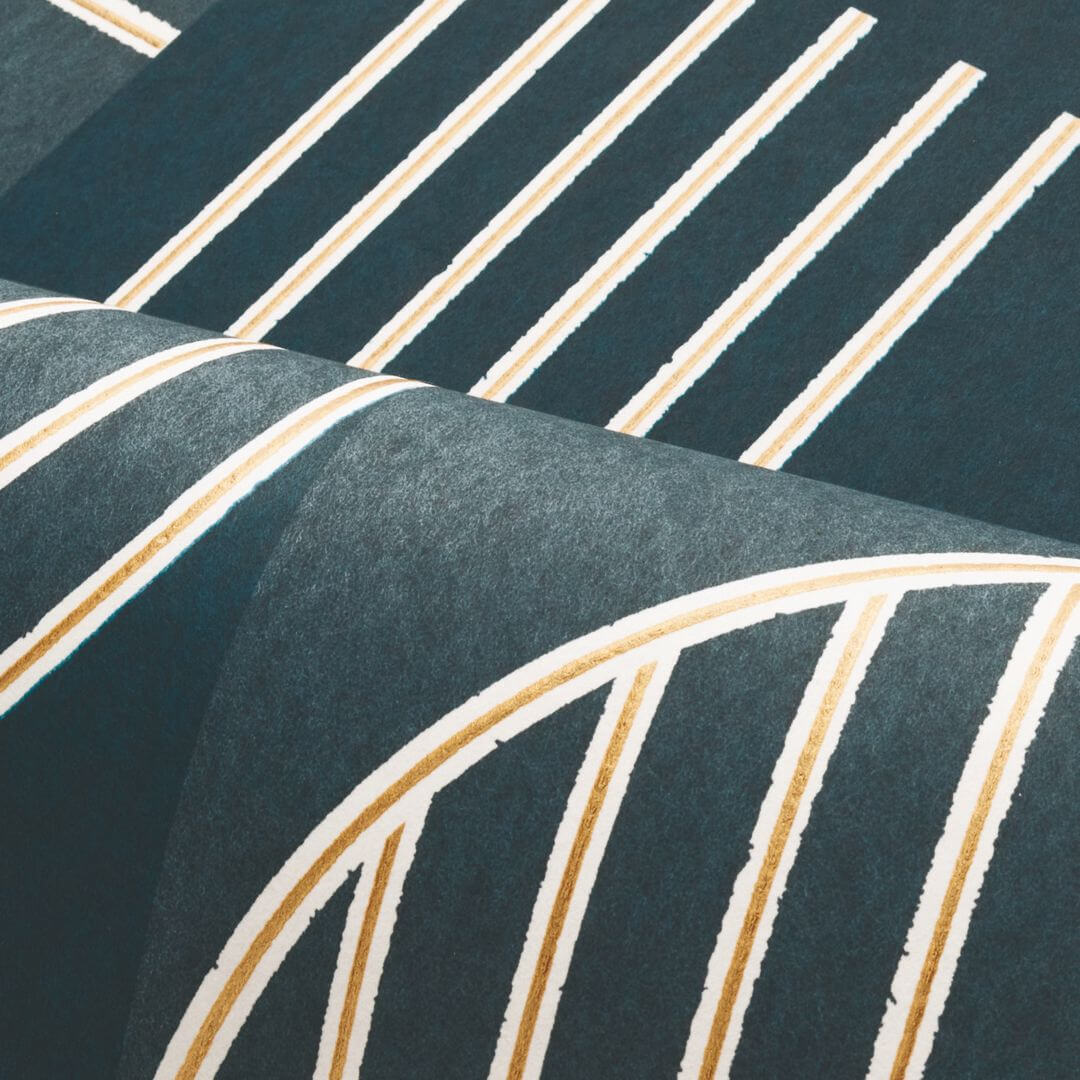 Vlies-Tapete mit geometrischem Muster ANNÉES 30 - MARINE marineblau