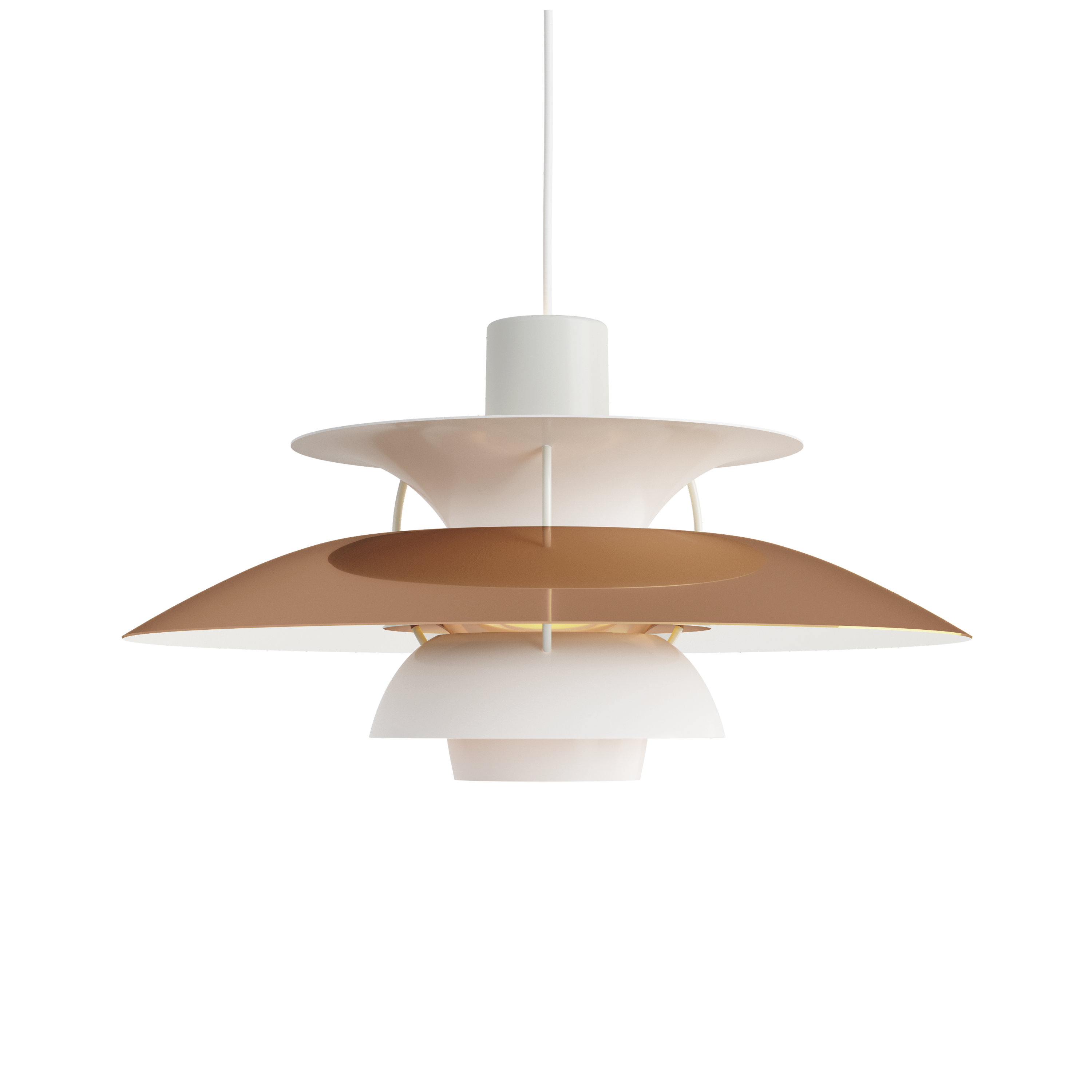 Lampa wisząca PH 5 biały z miedzianym