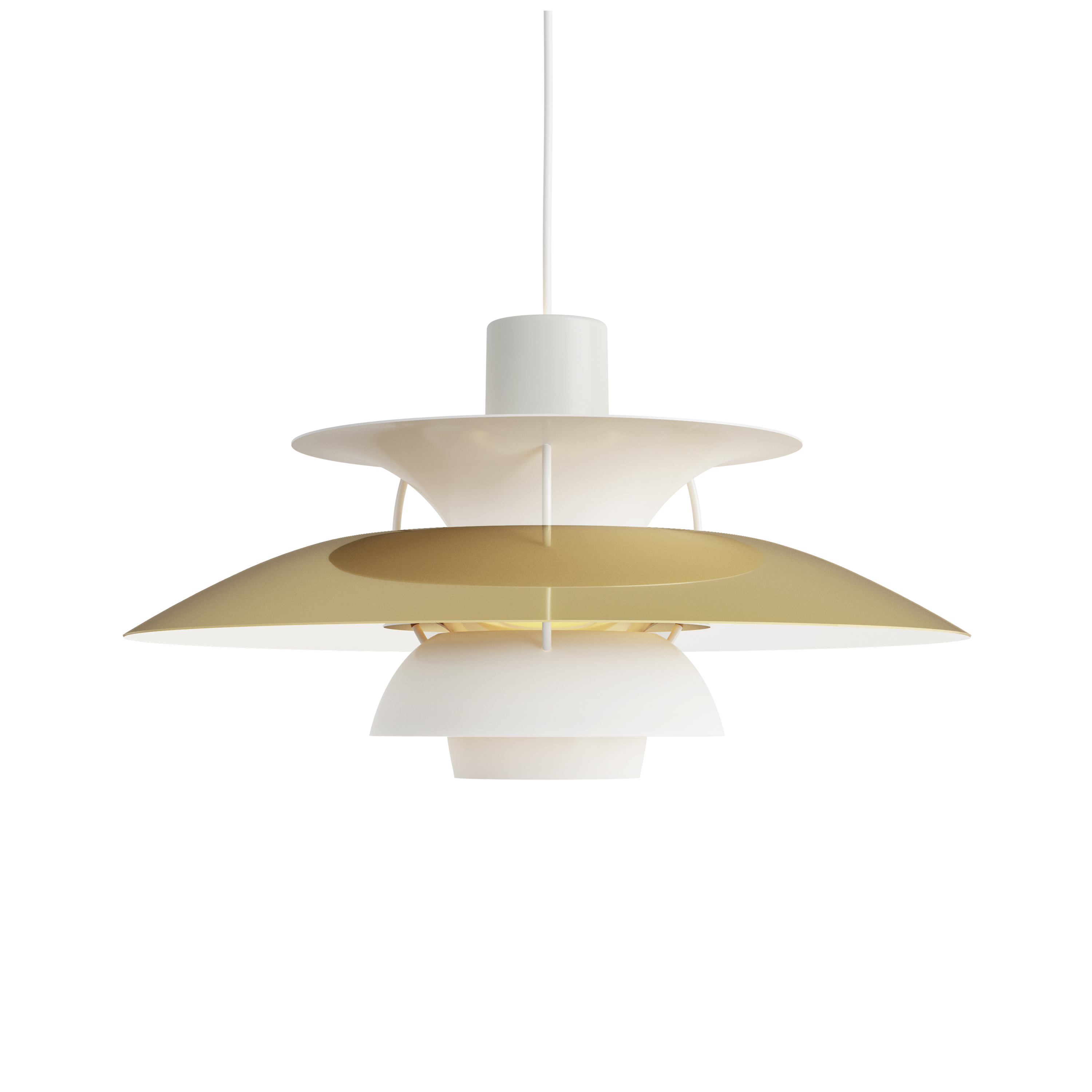 Lampa wisząca PH 5 biały ze złotym