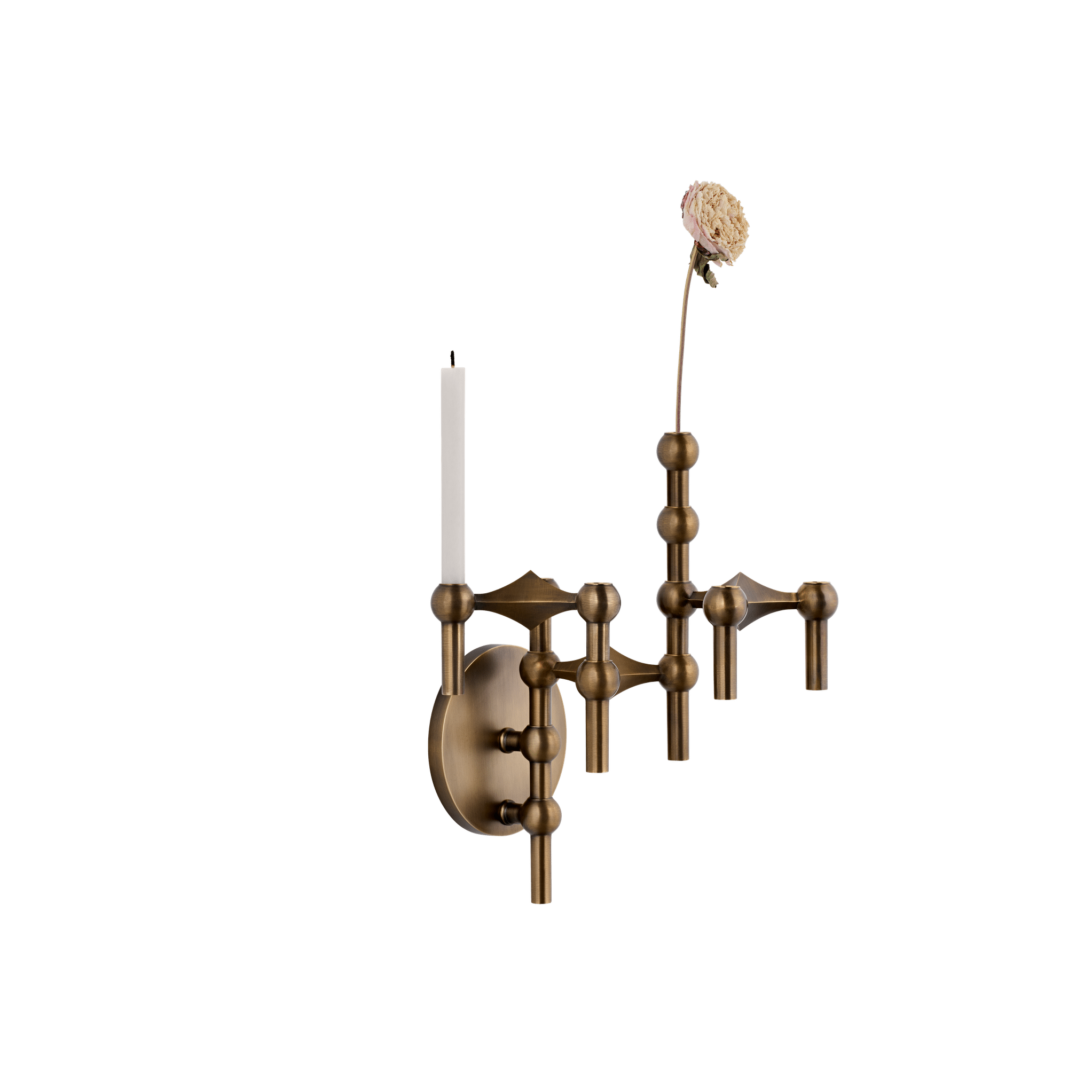 Wandkerze STOFF NAGEL brüniertes Messing