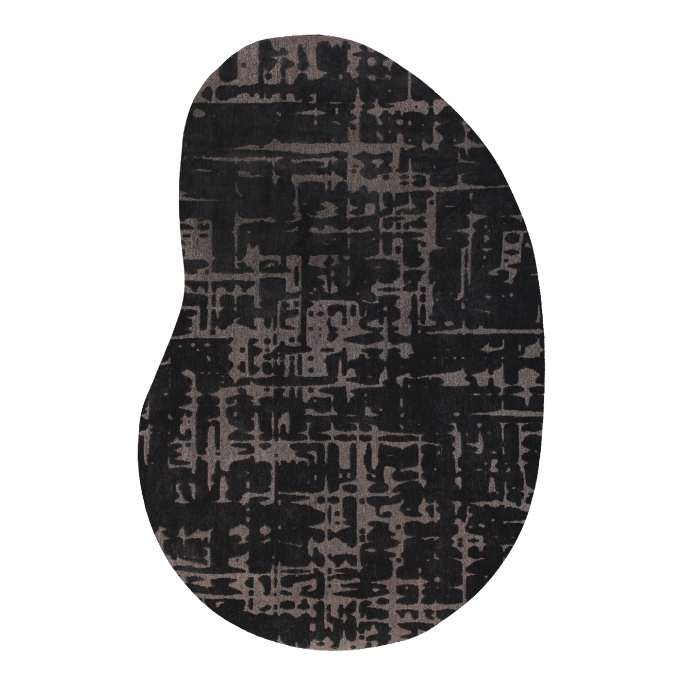 Ovaler Teppich BAOBAB BLACK WATER schwarz