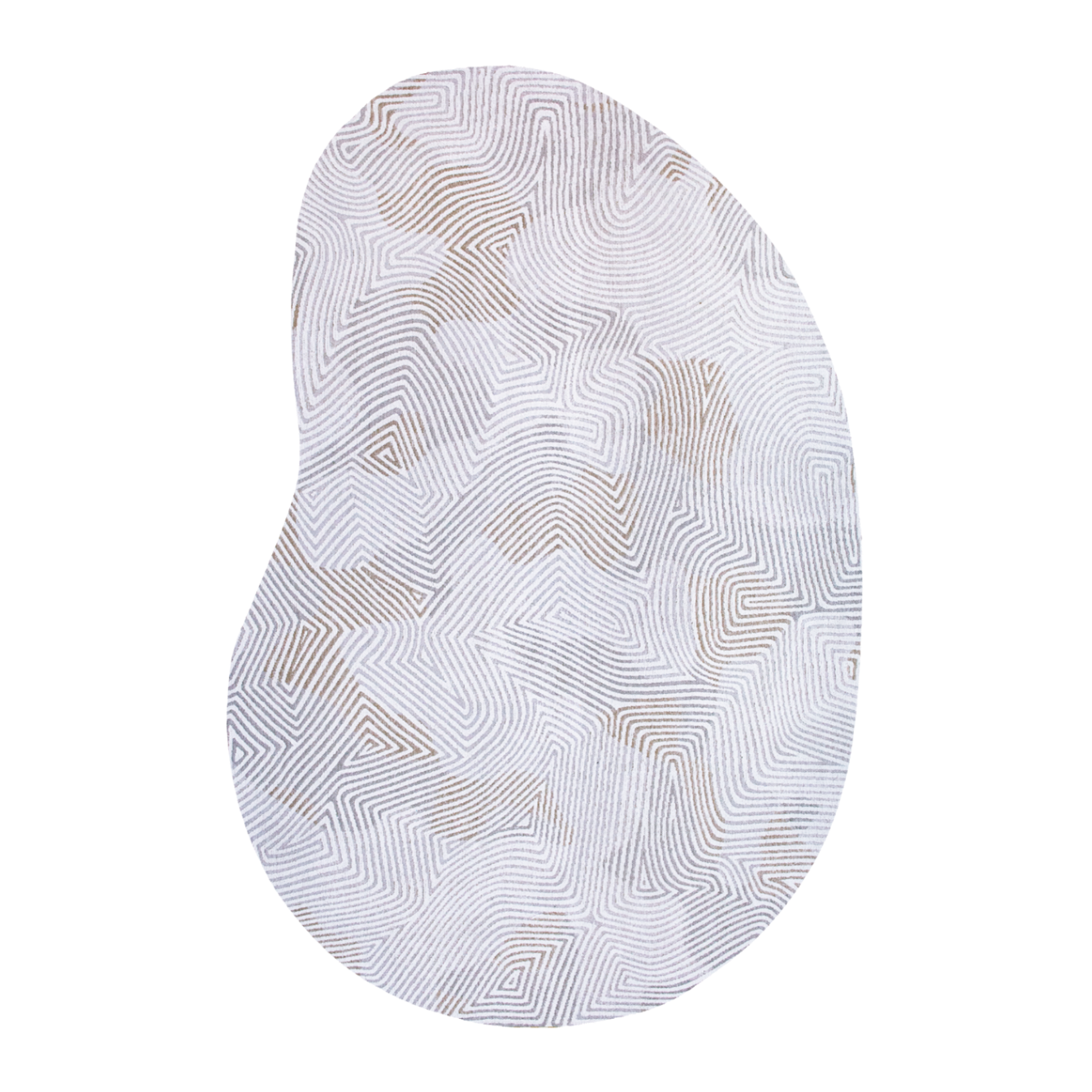 Oval Rug CORAL OYSTER WHITE white with gray