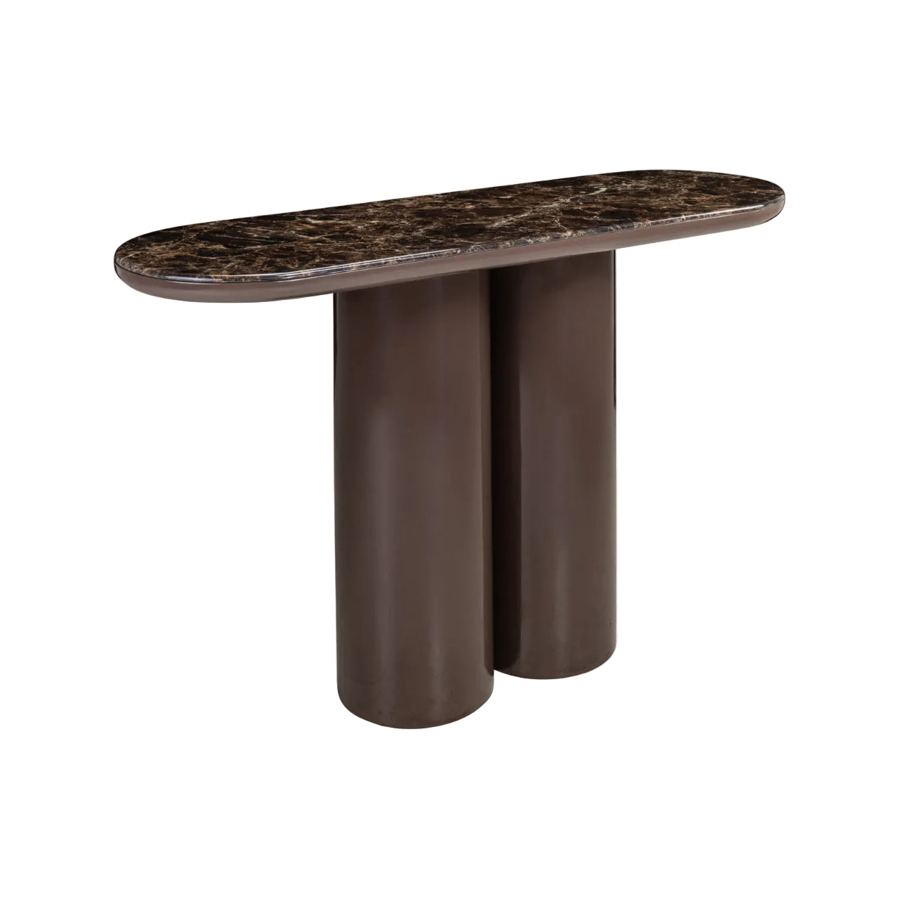 ALMUNDI Console in Brown with Ceramic Top