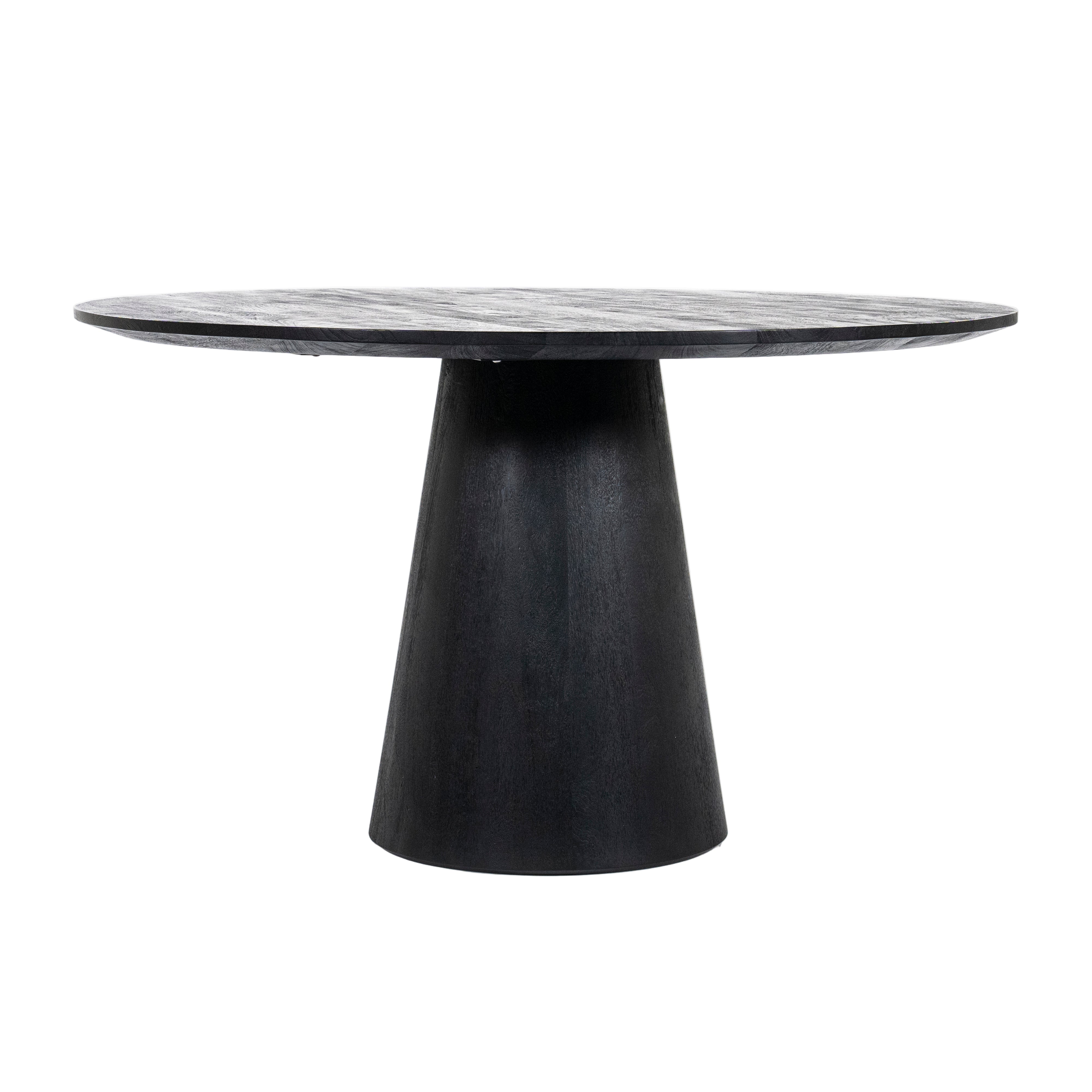 ARON Round Table Black Mango Wood