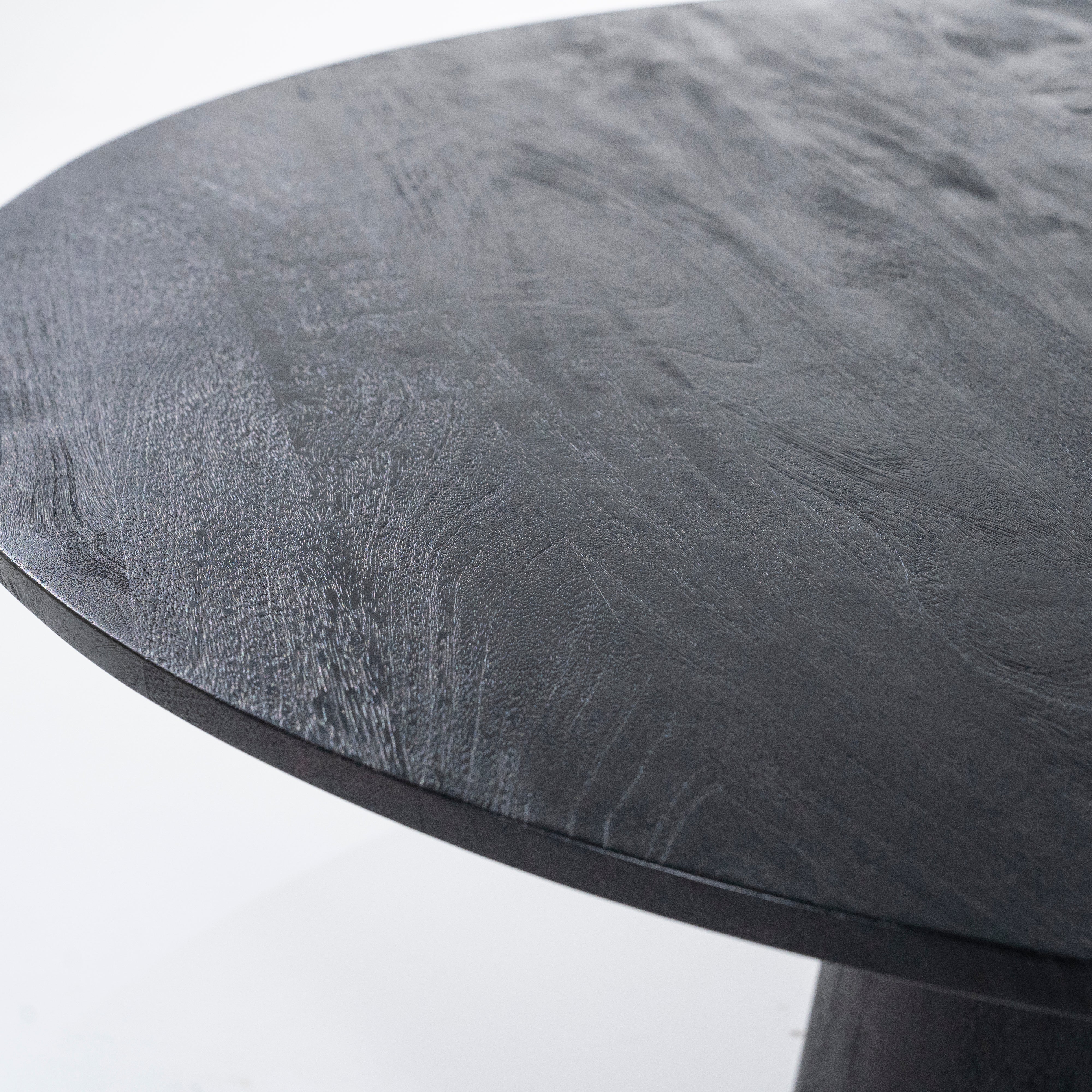 ARON Round Table Black Mango Wood