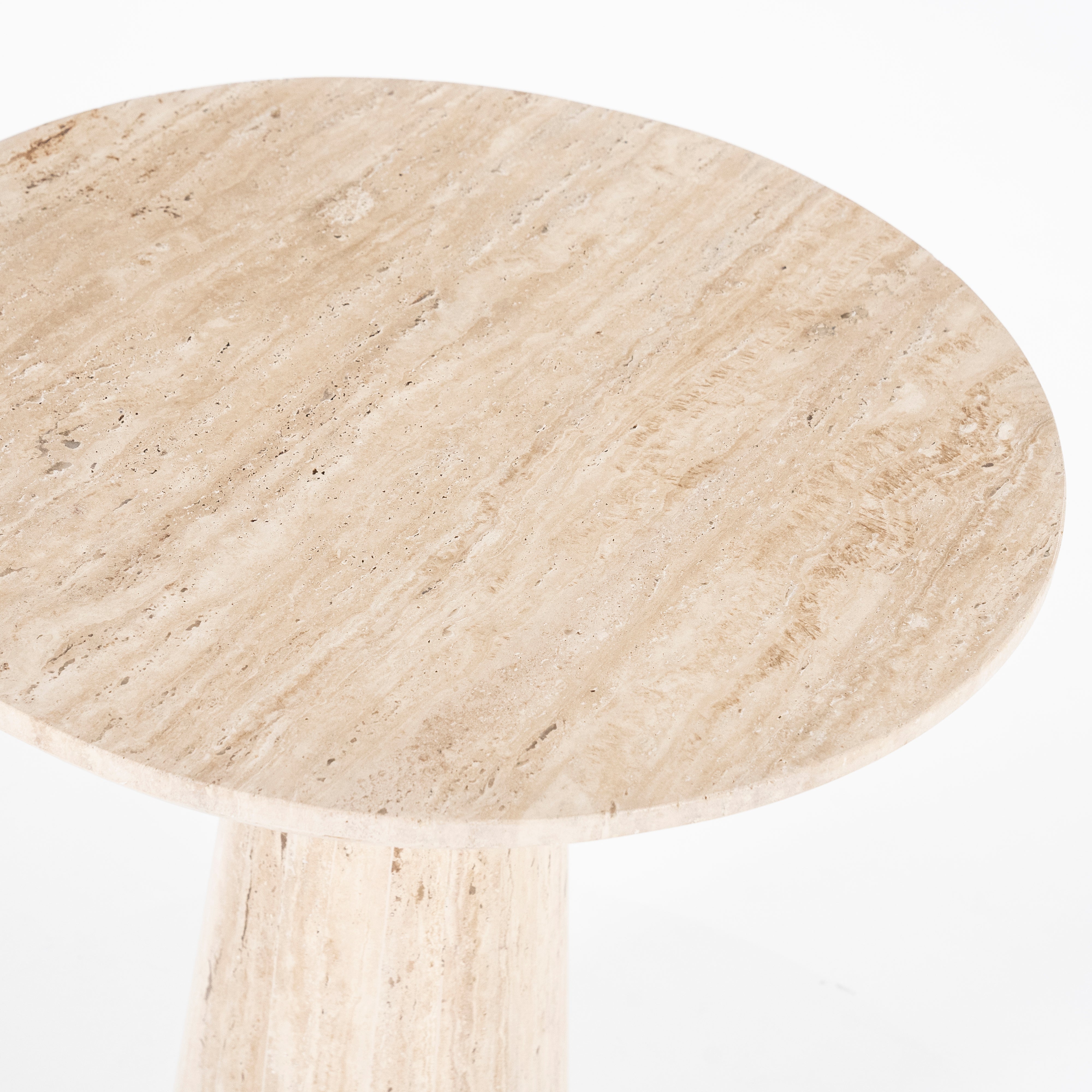 AIME Light Beige Round Café Table Travertine