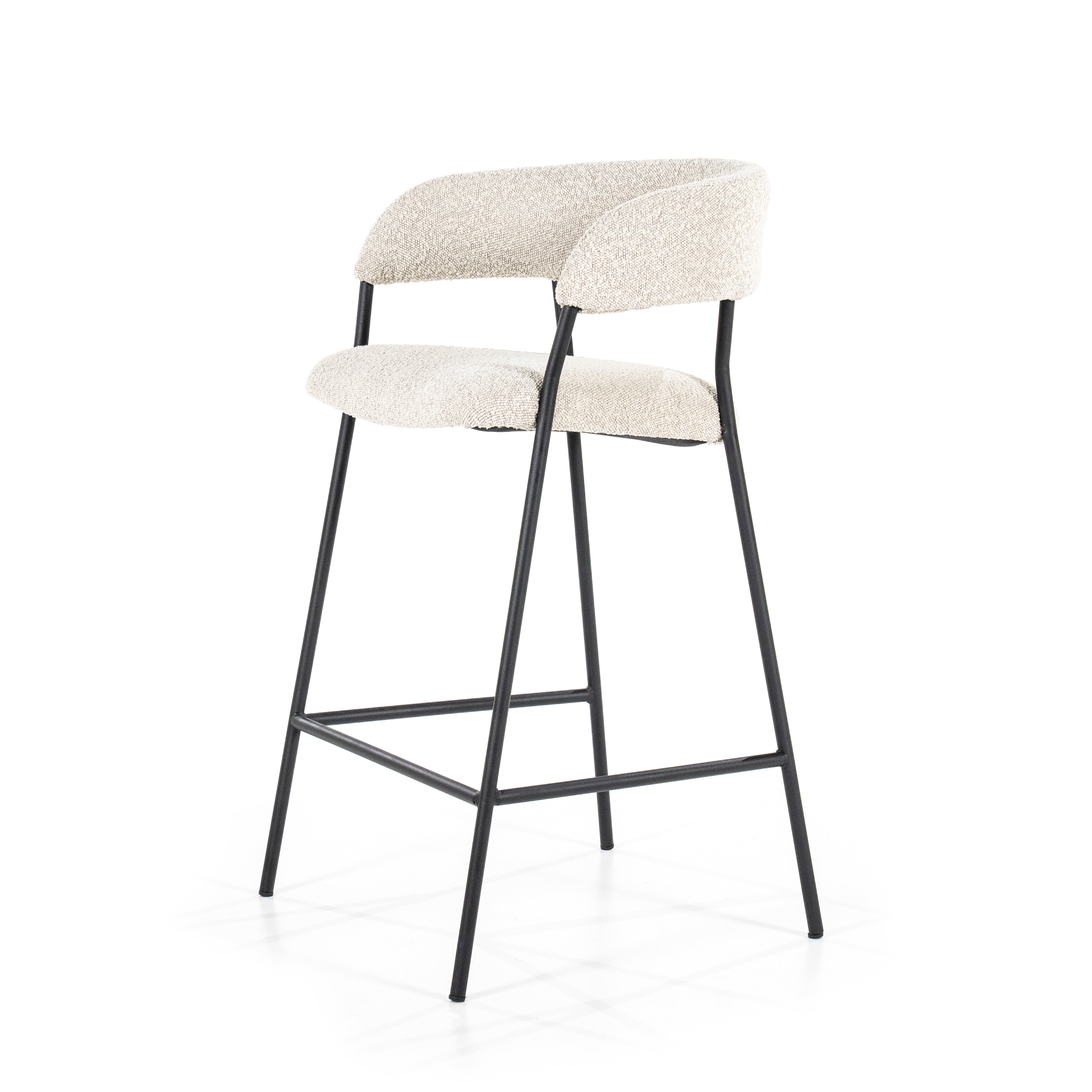 Beige LUKA Stool with Black Base