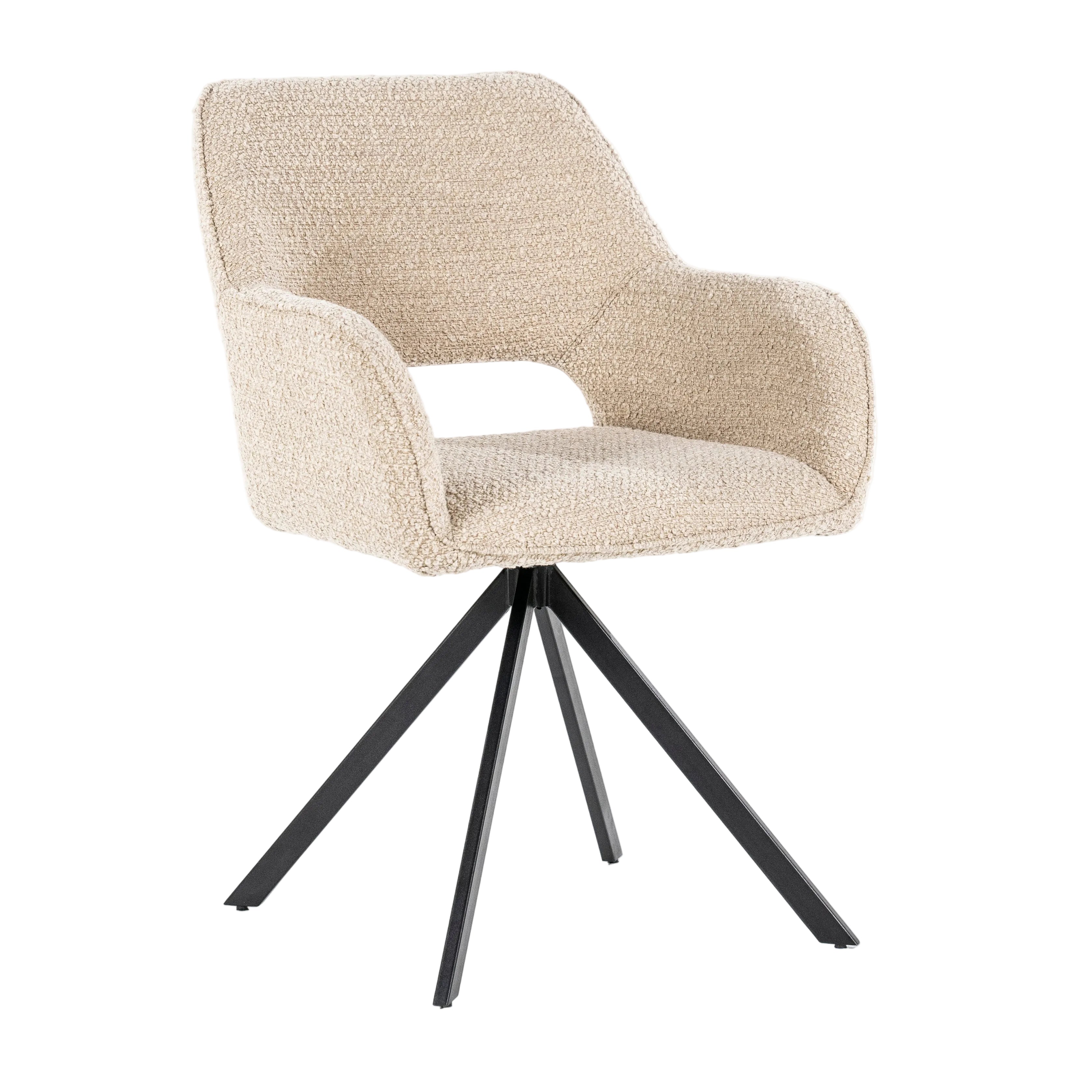 Krzesło FABIO piaskowy z czarną podstawą