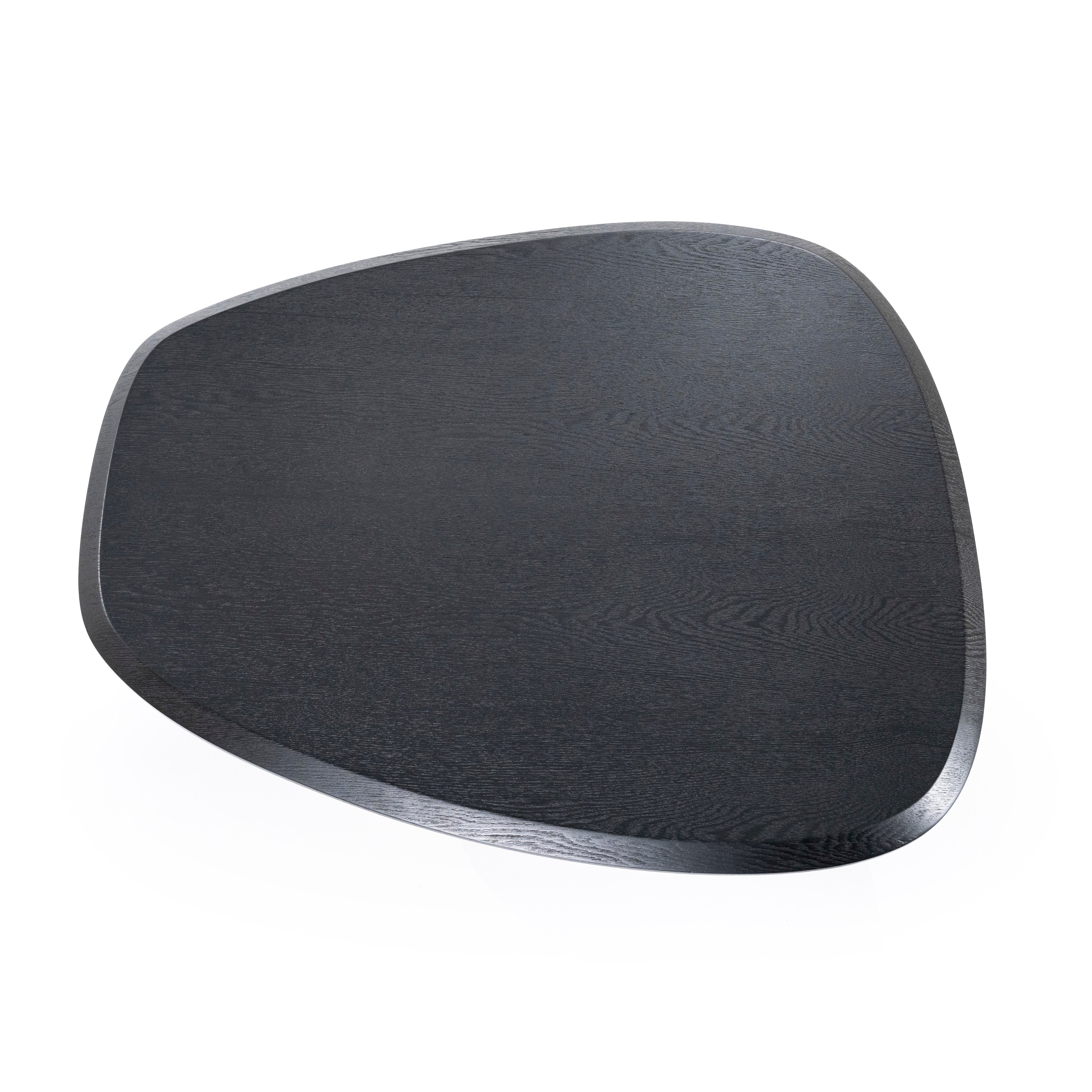 Stolik kawowy WALTER czarny fornir dębowy