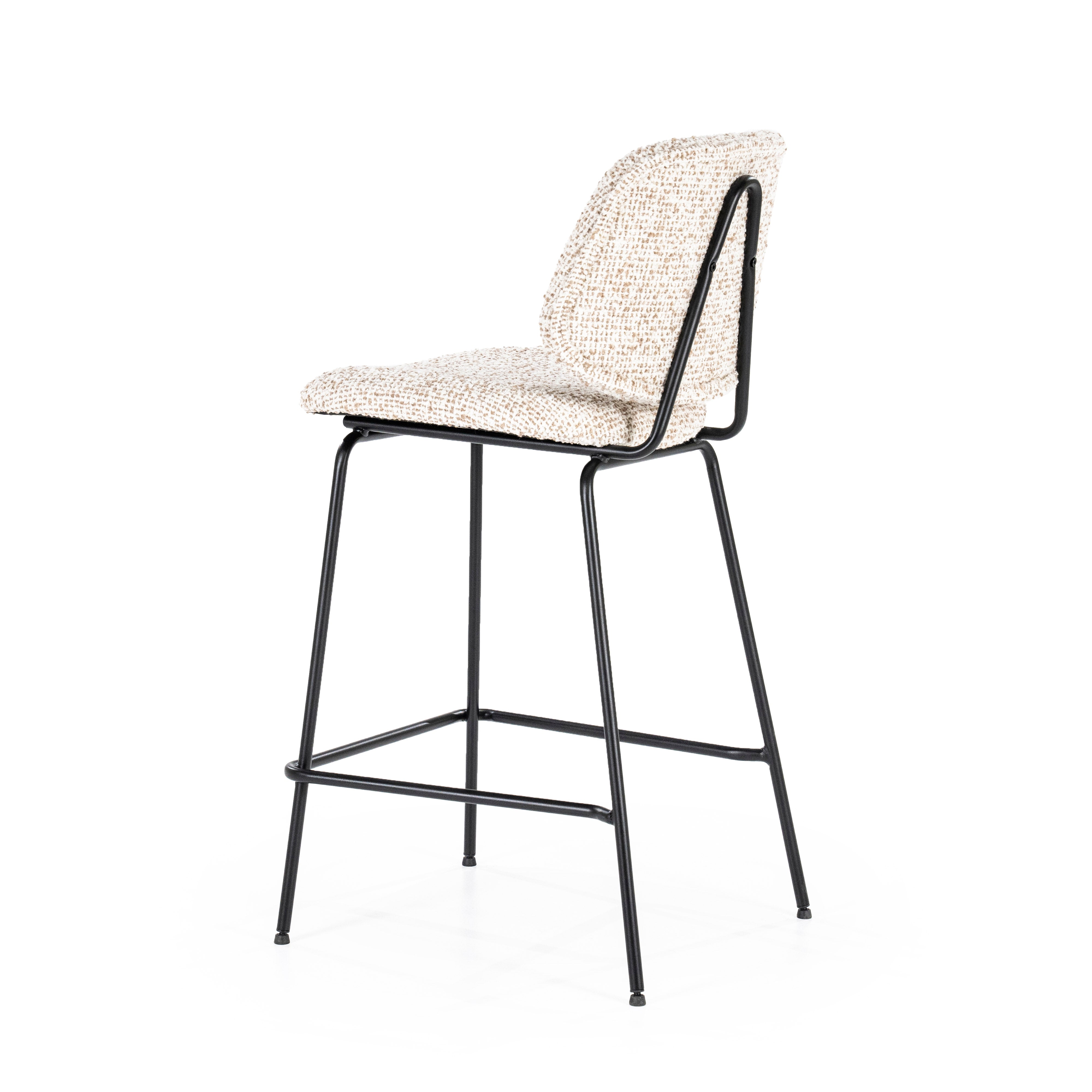 Beige JON stool with a black base