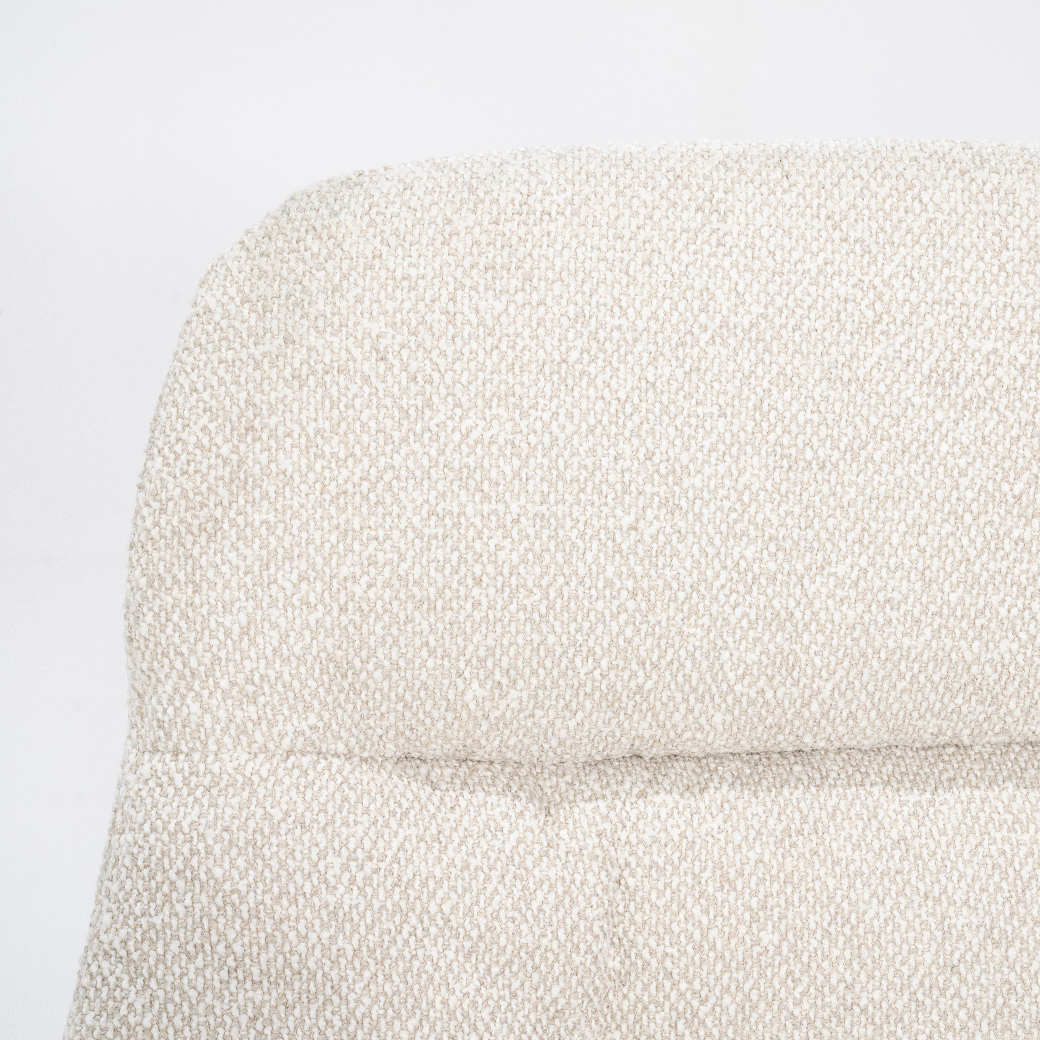 CALEB beige armchair with black base and footrest