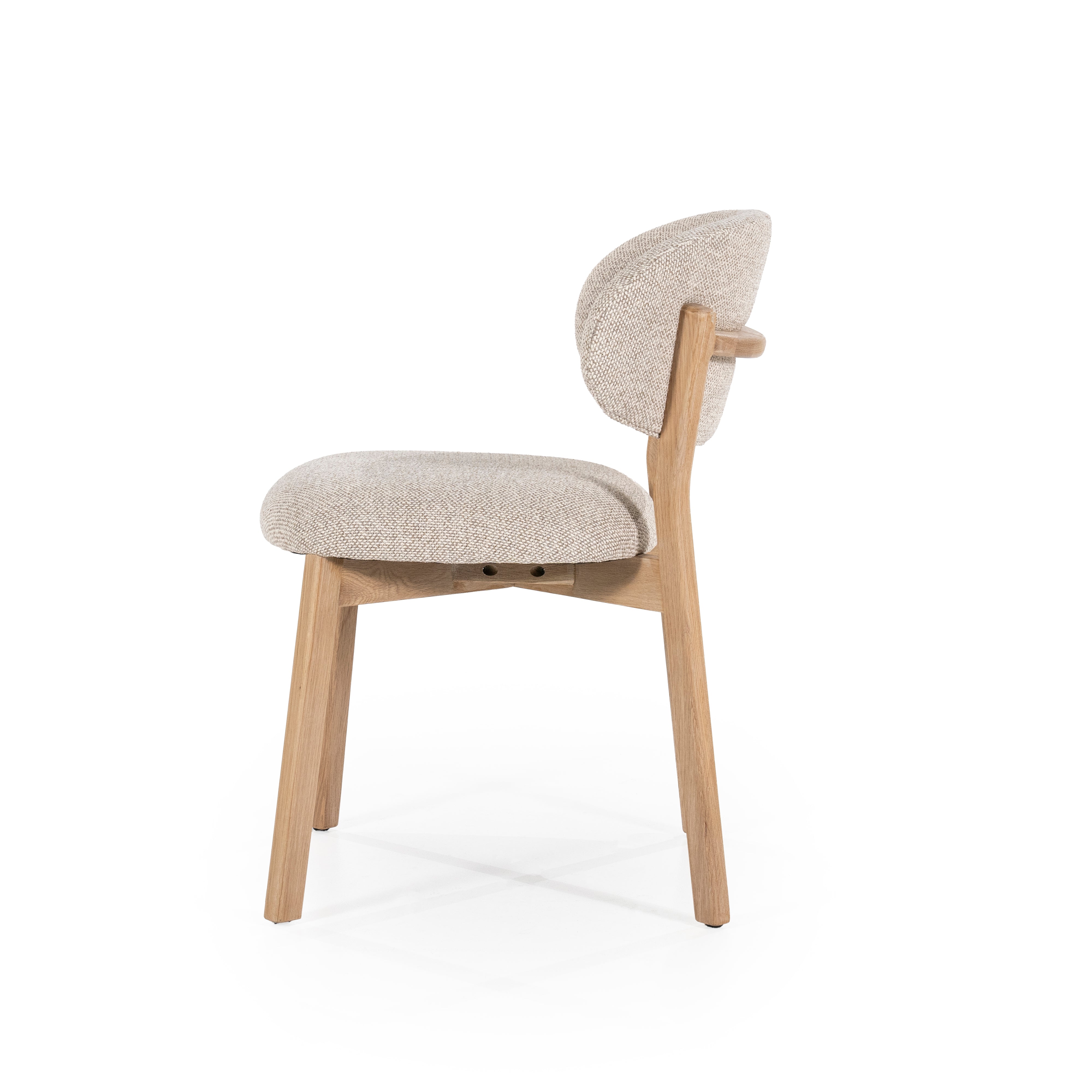 Krzesło MIKKY taupe z dębową podstawą