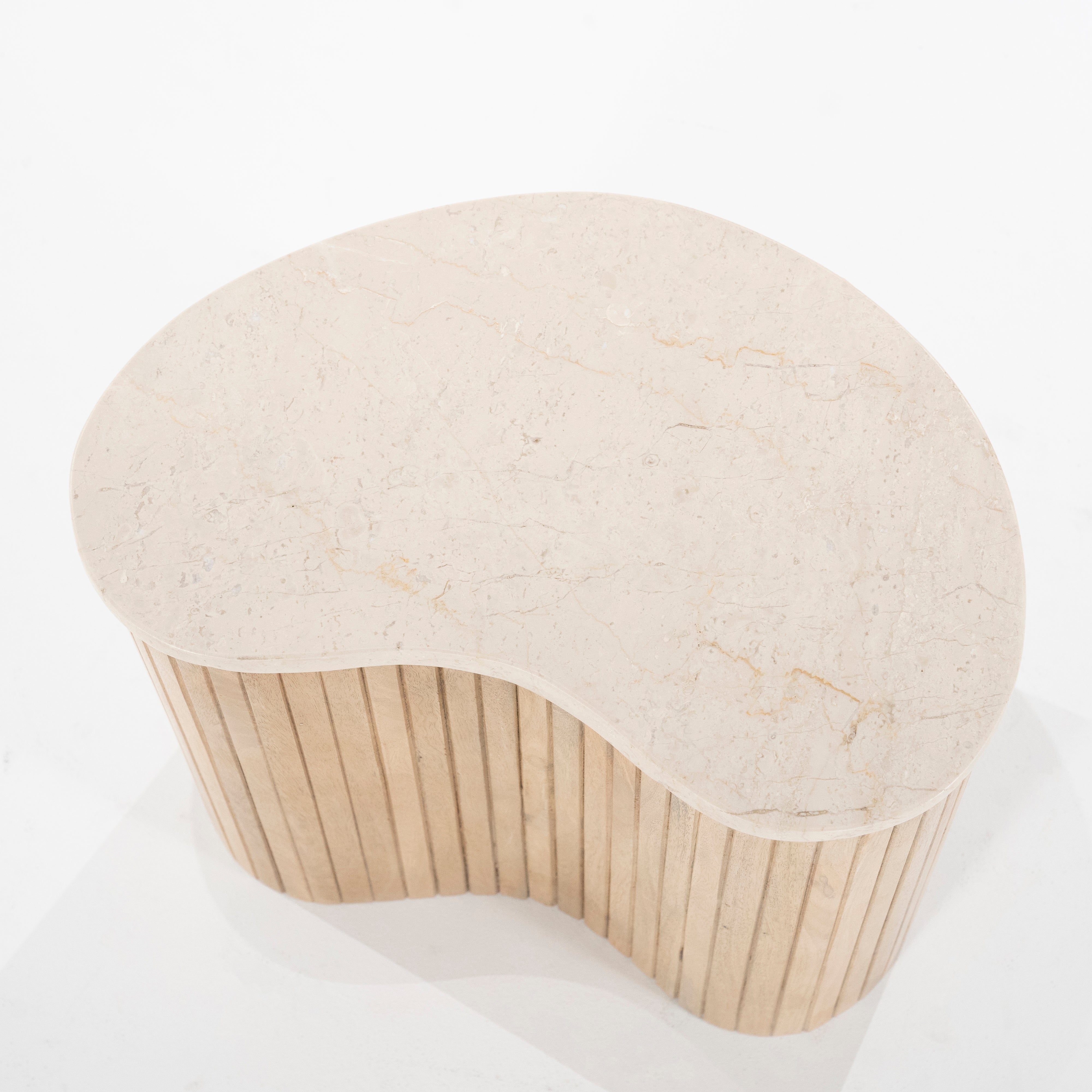 KIRA Side Table Mango Wood with Marble Top