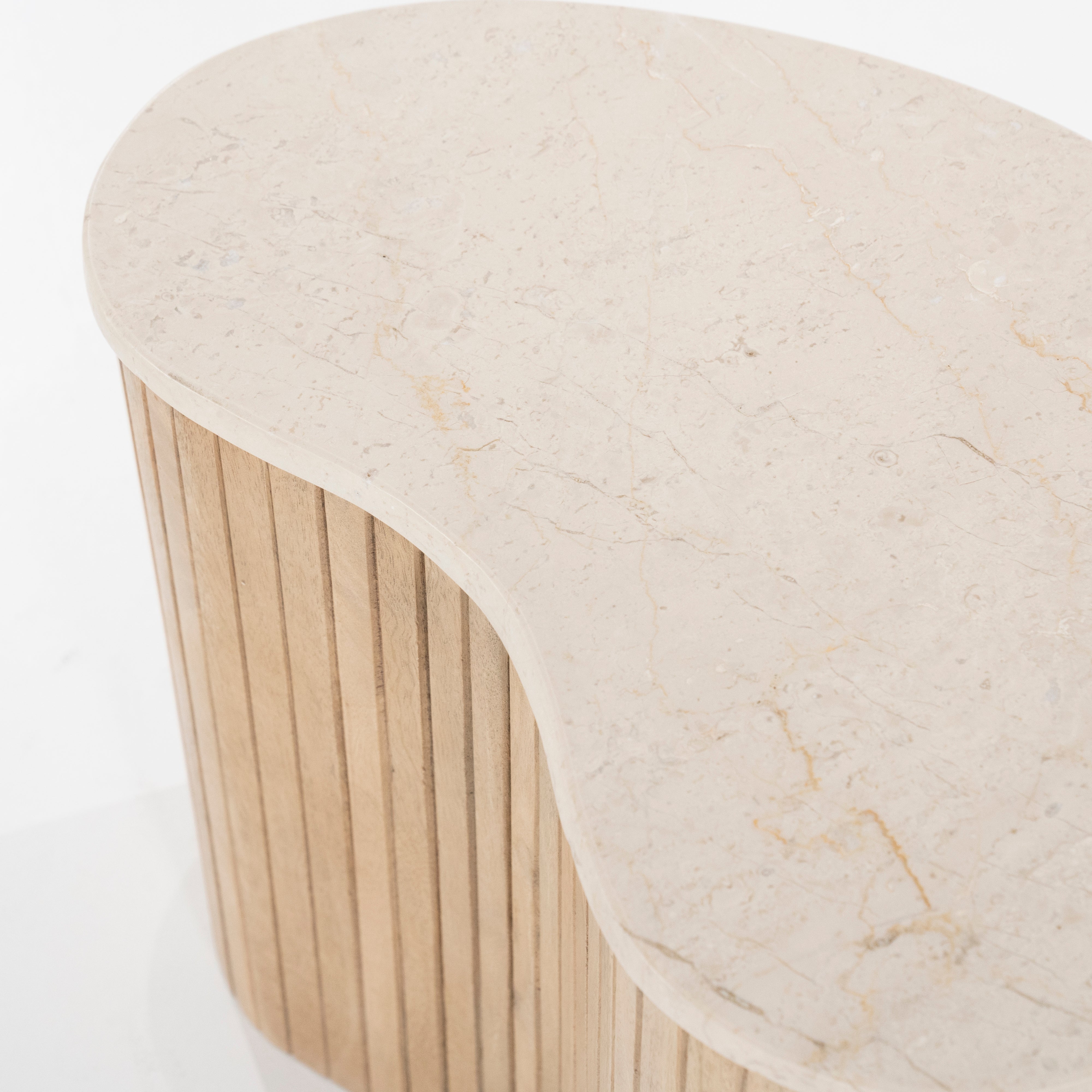 KIRA Side Table Mango Wood with Marble Top
