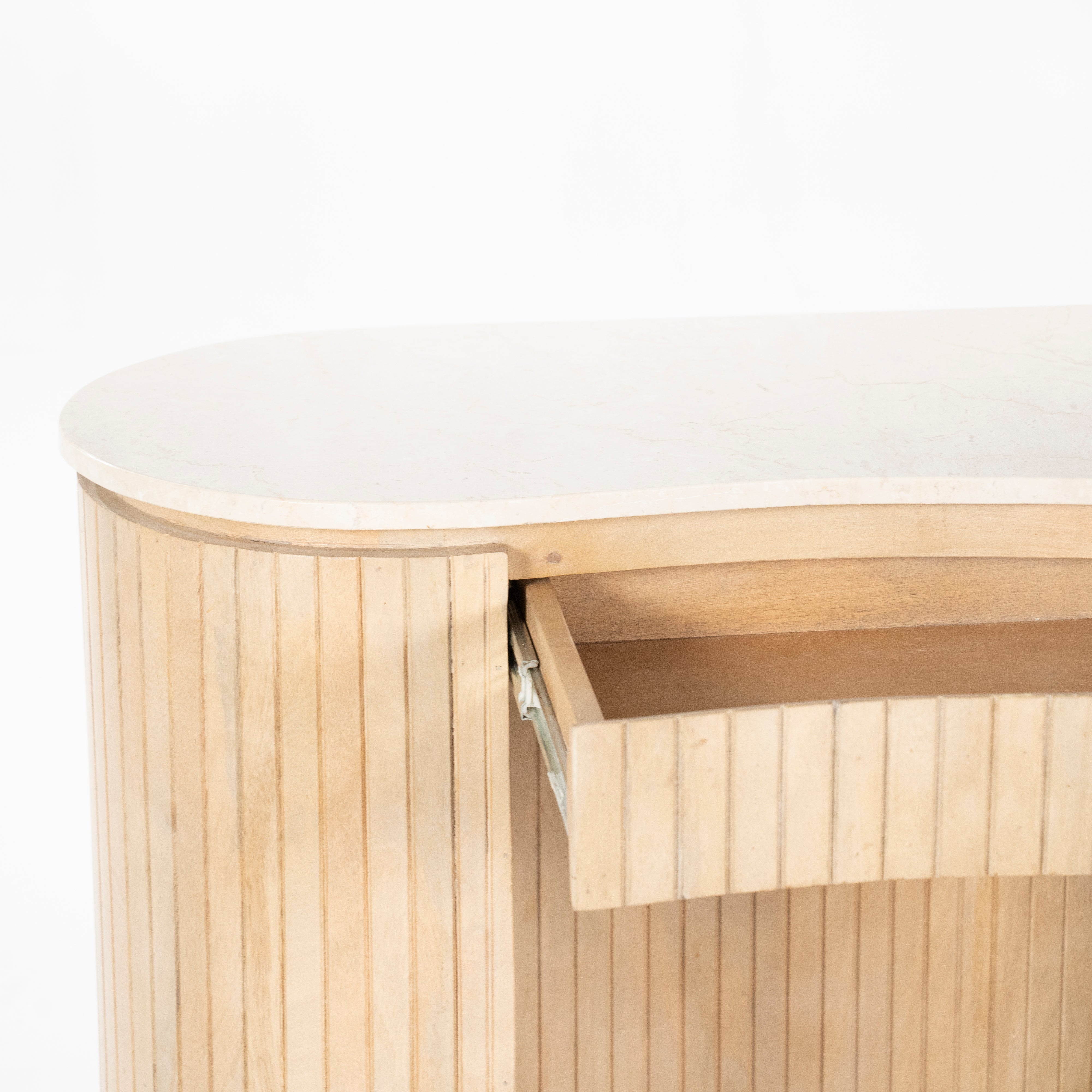 Biurko KIRA drewno mango z marmurowym blatem