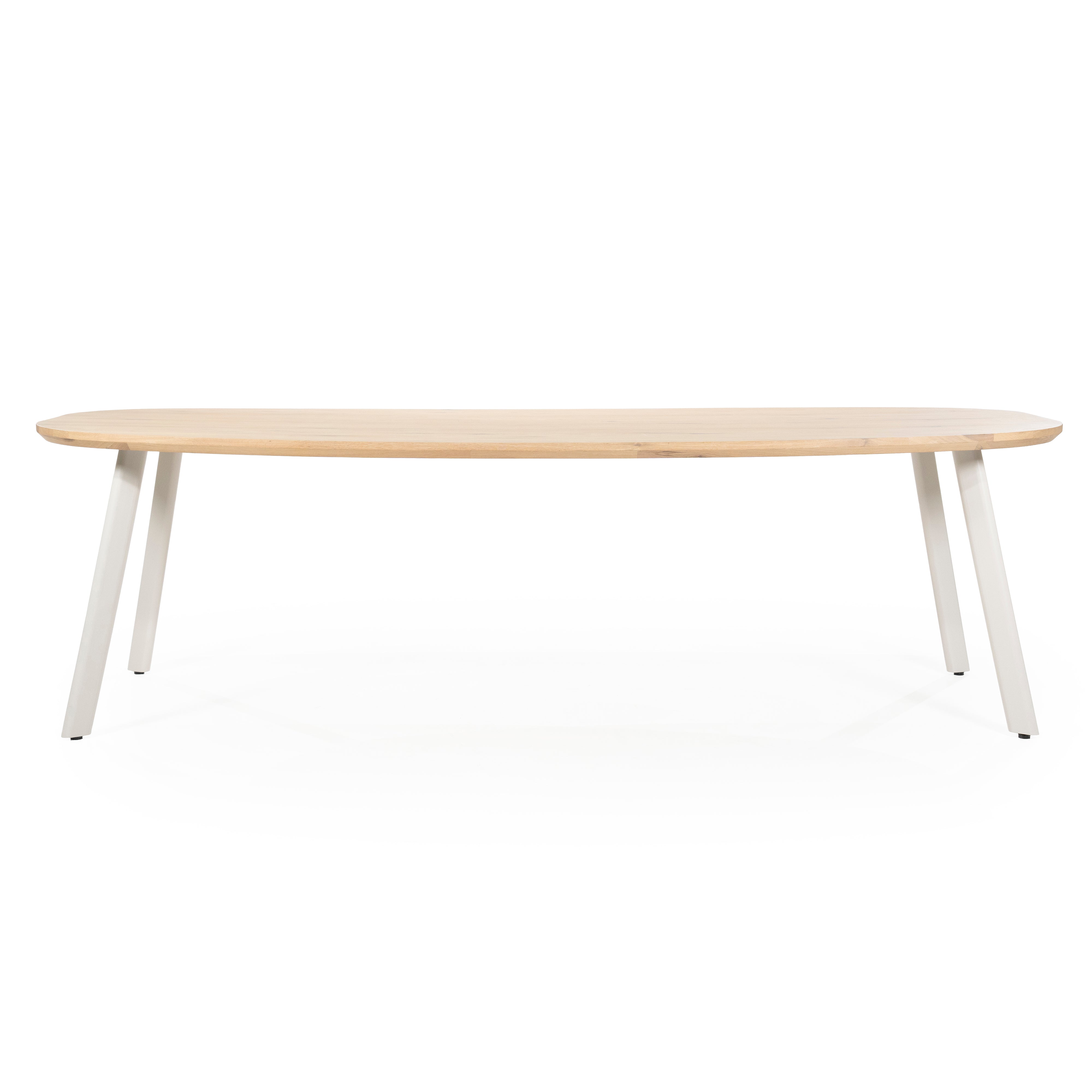Oval table DION oak wood with metal base