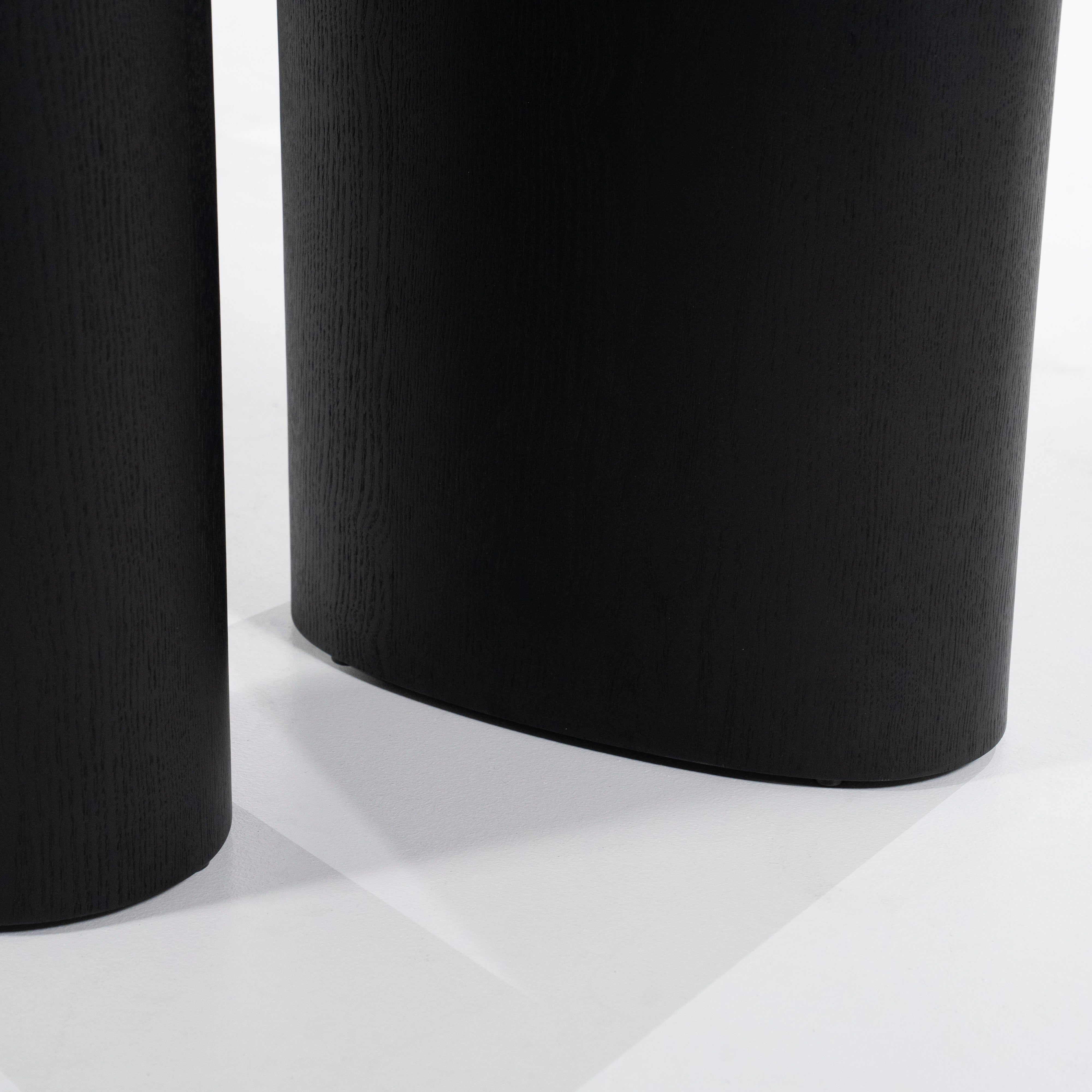 Stół barowy WALTER czarny fornir dębowy