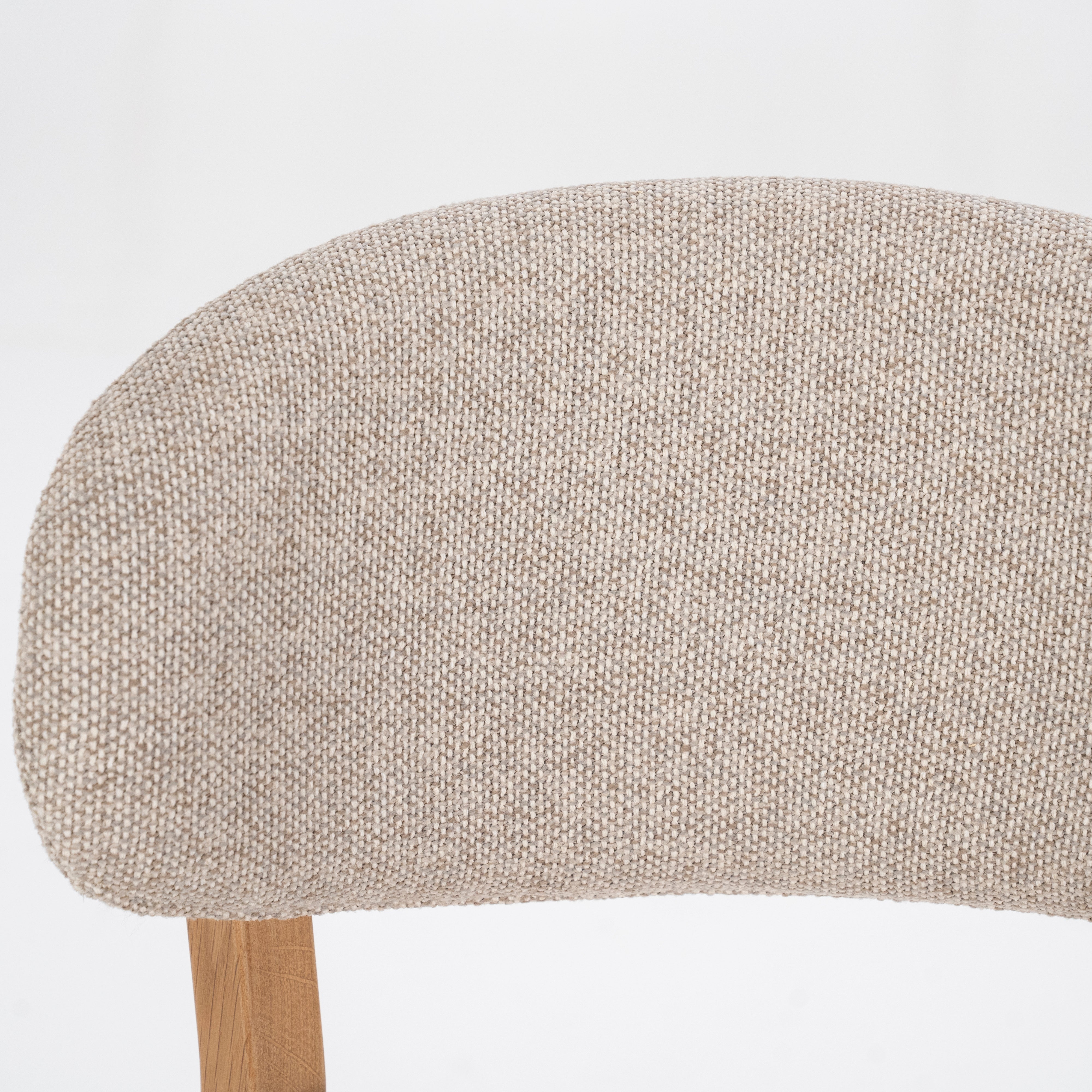 MIKKY taupe stool with oak base