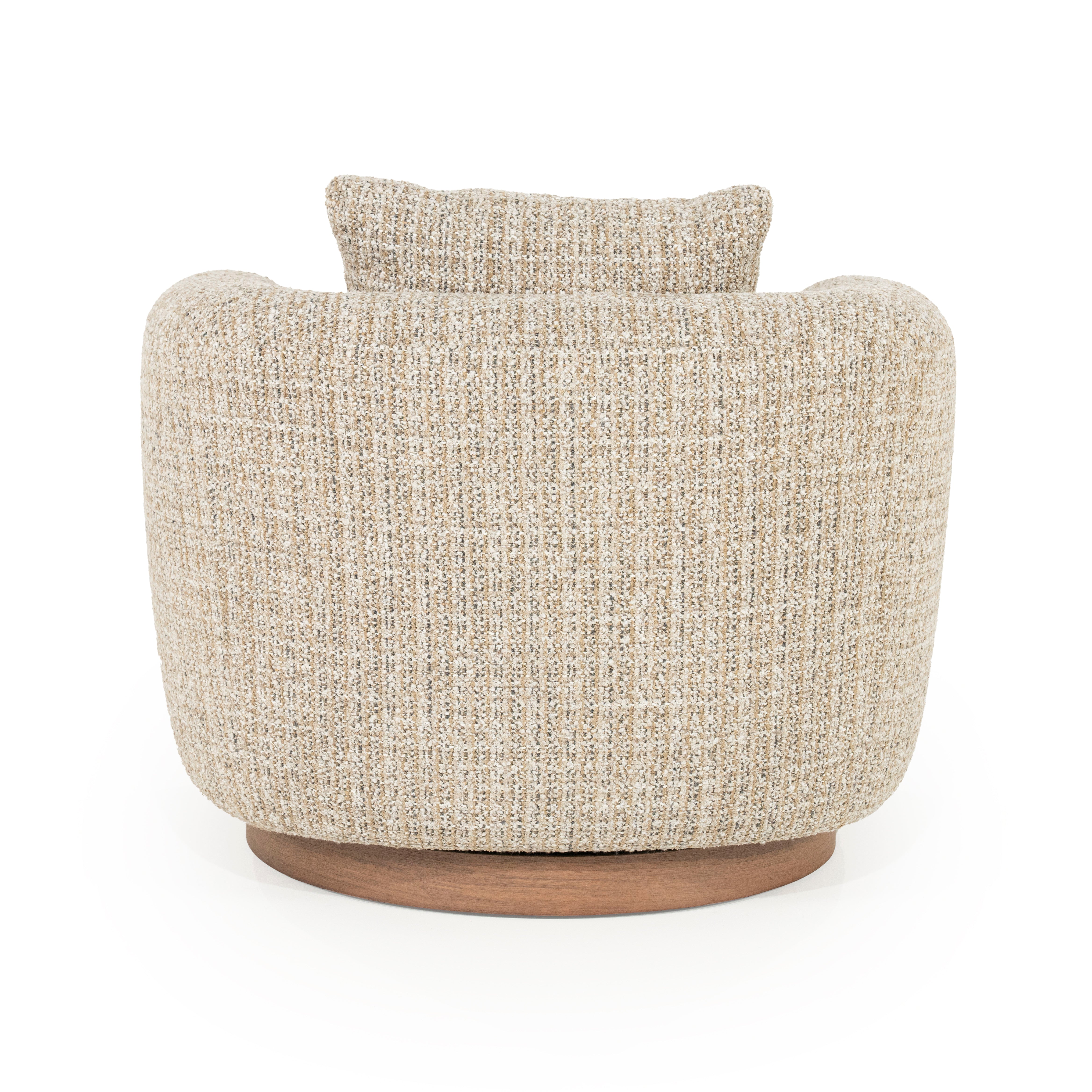 Drehstuhl JORDAN beige mit Holzfuß