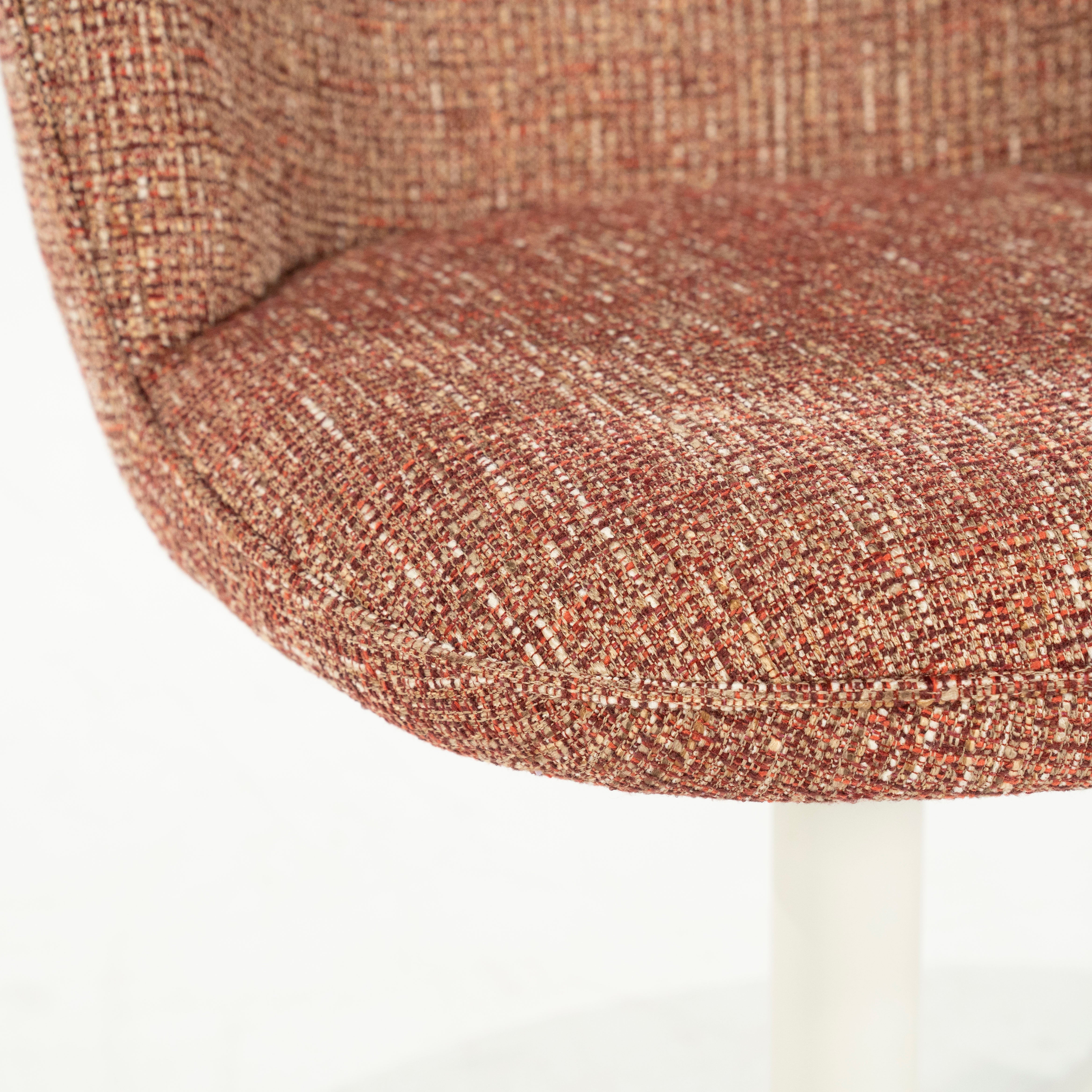 Krzesło obrotowe MOLLY terakota z kremową podstawą