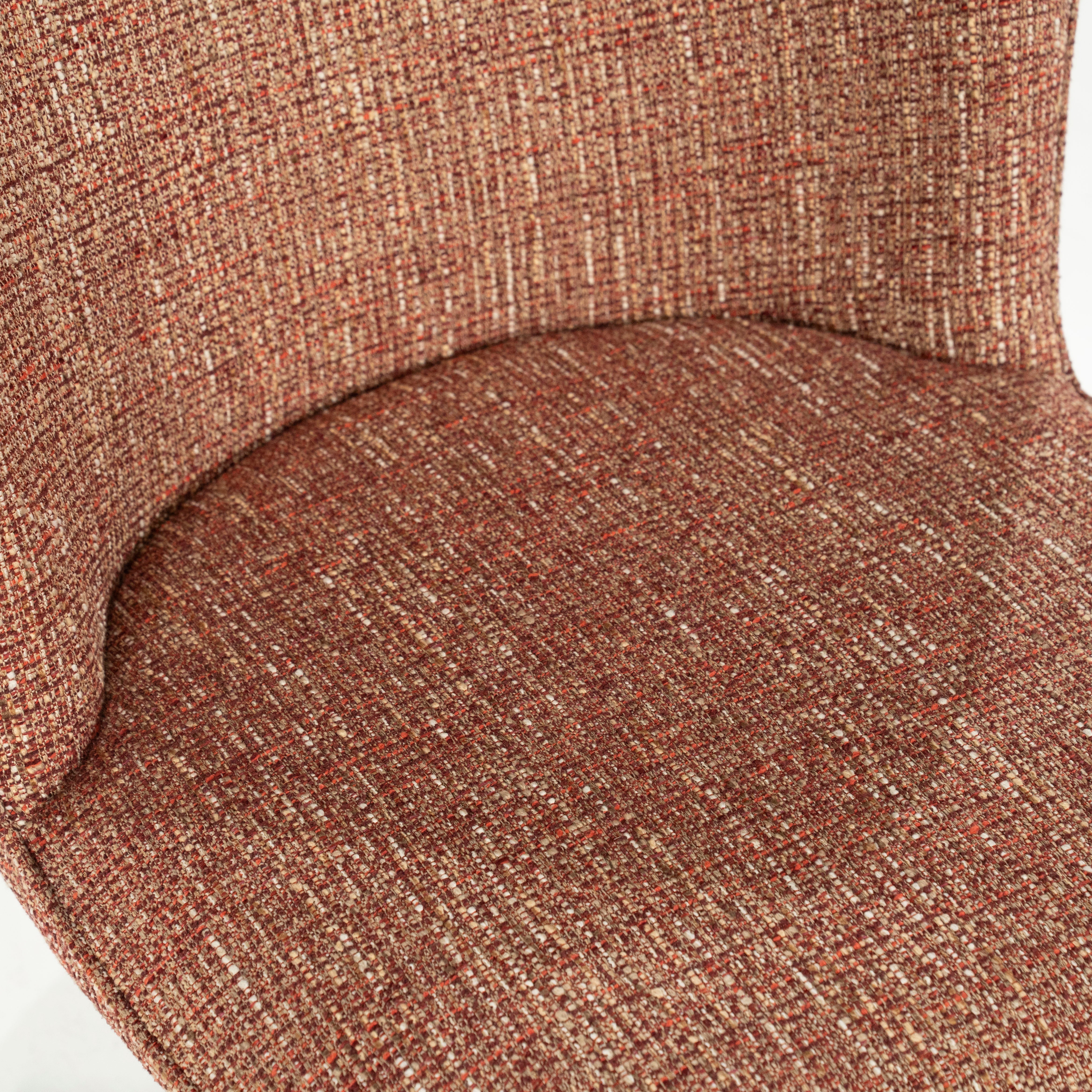 Krzesło obrotowe MOLLY terakota z kremową podstawą