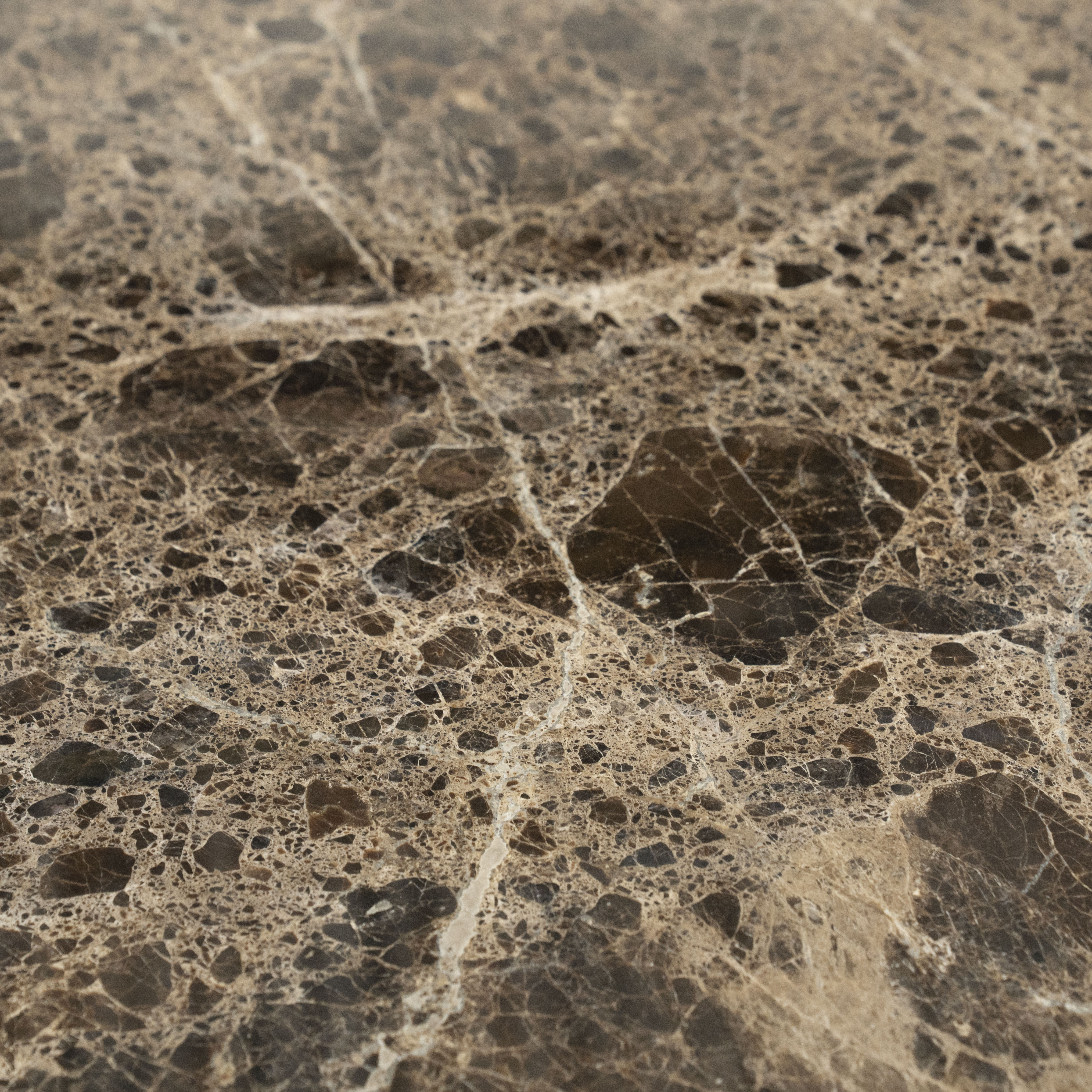 RICO dark brown marble coffee table with a metal base