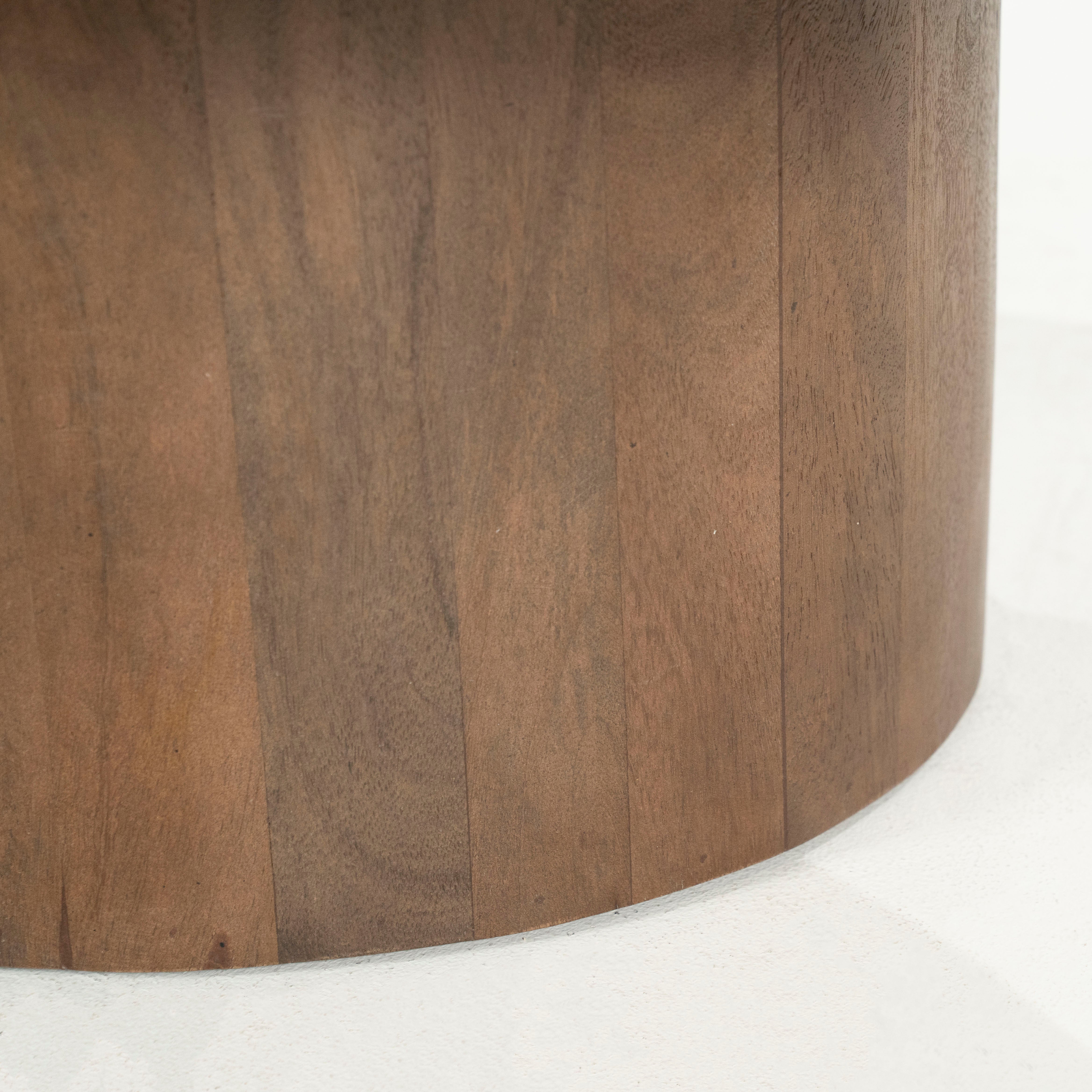 Couchtisch BRADLEY dunkelbrauner Marmor mit Holzgestell