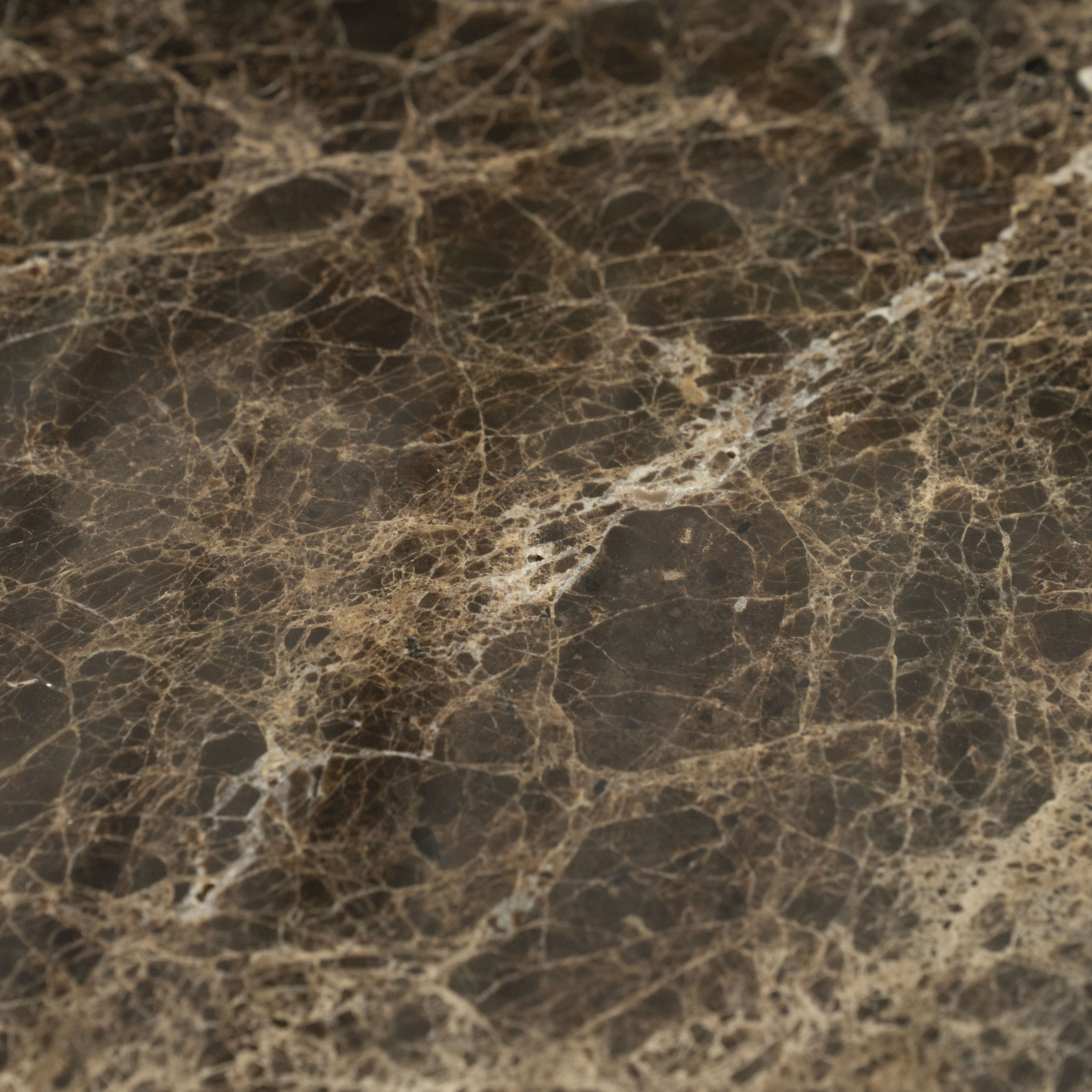 Beistelltisch LANDO dunkelbrauner Marmor mit Holzgestell