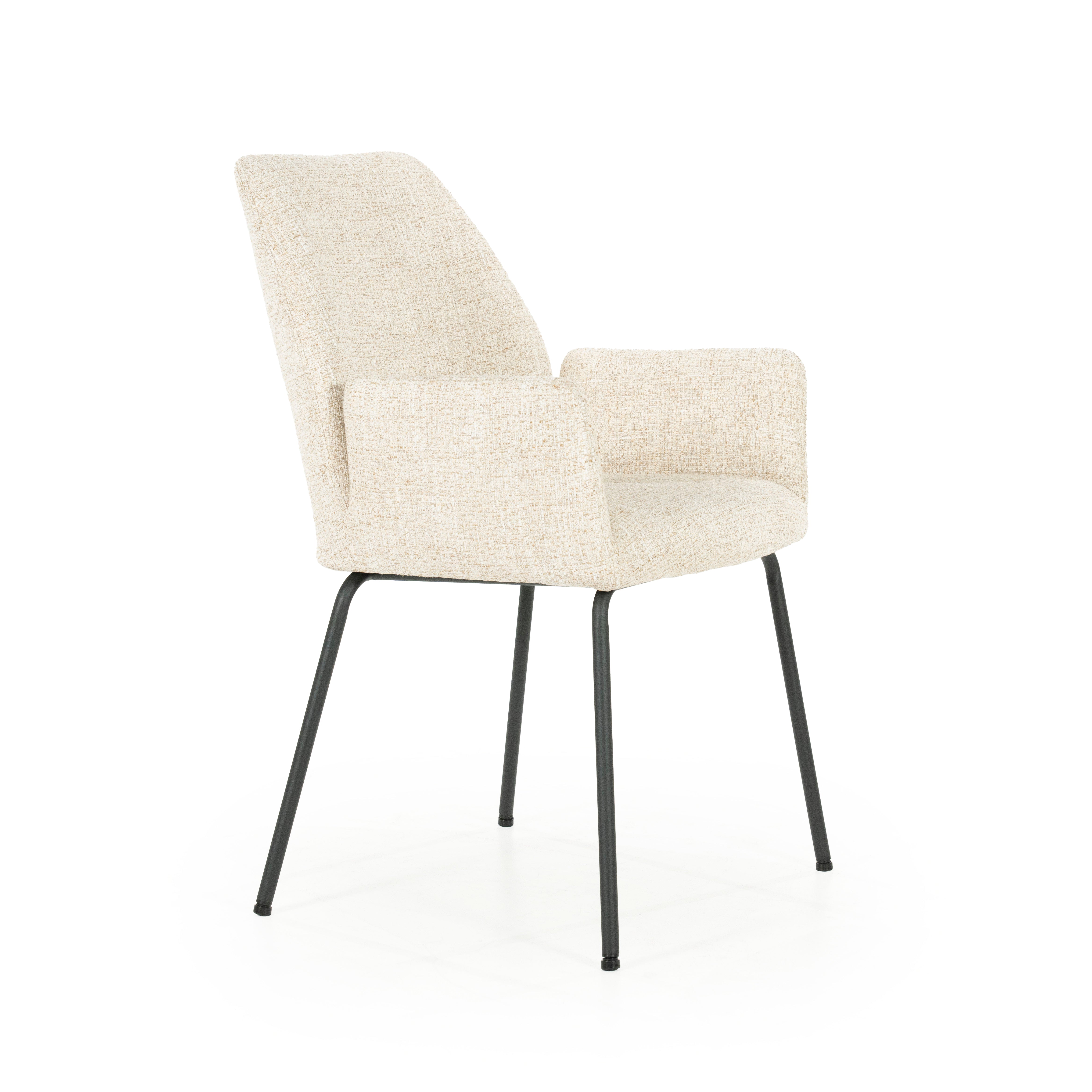 Krzesło INDY kremowy z czarną podstawą