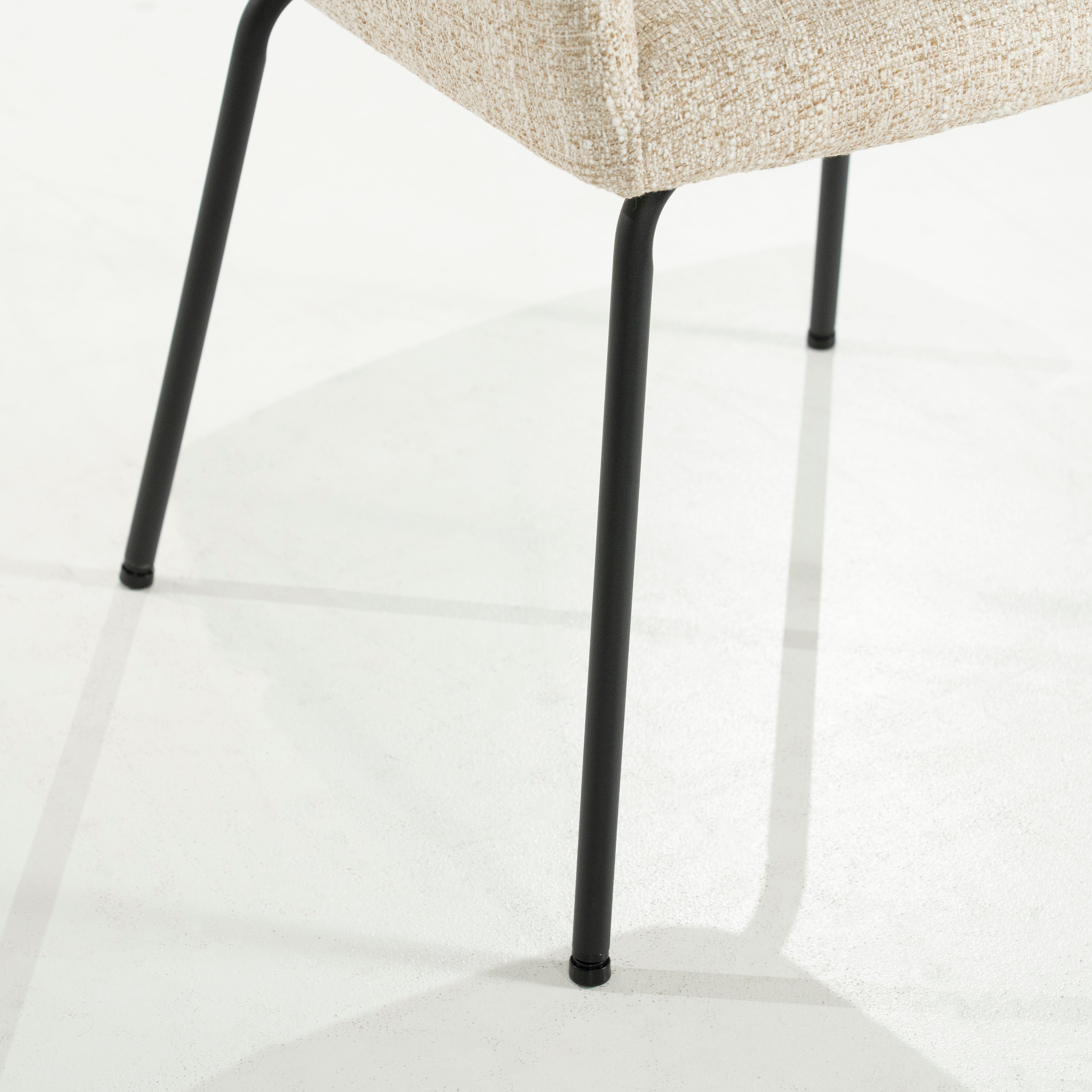 Krzesło INDY kremowy z czarną podstawą