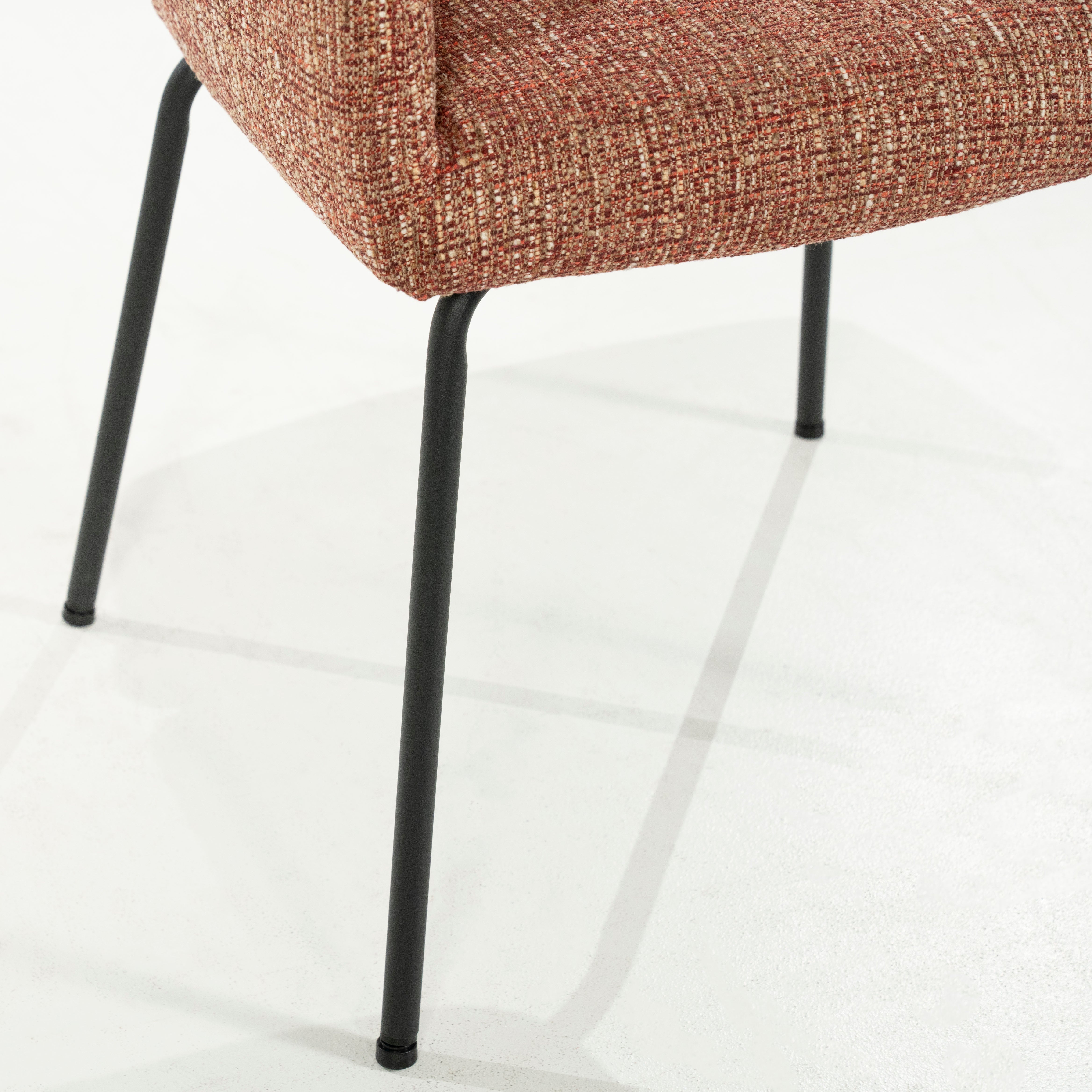 Krzesło INDY terakota z czarną podstawą